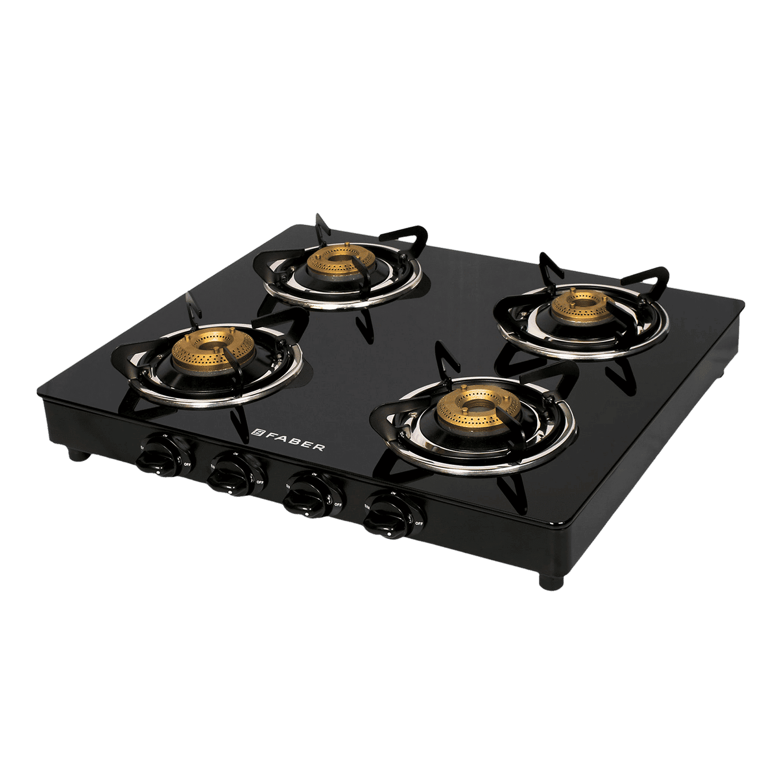Faber DAISY 4BB BK Tempered Glass Top 4 Burner Manual Gas Stove (Scratch Resistant, Black)_8
