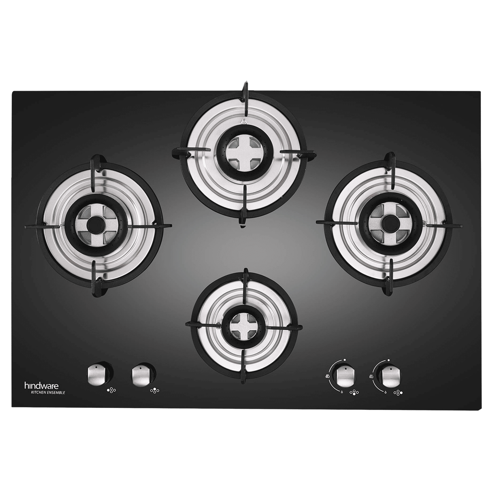 Hindware Amelia Plus Toughened Glass Top 4 Burner Automatic Electric Hob (Triple Ring Burner, Black)_4