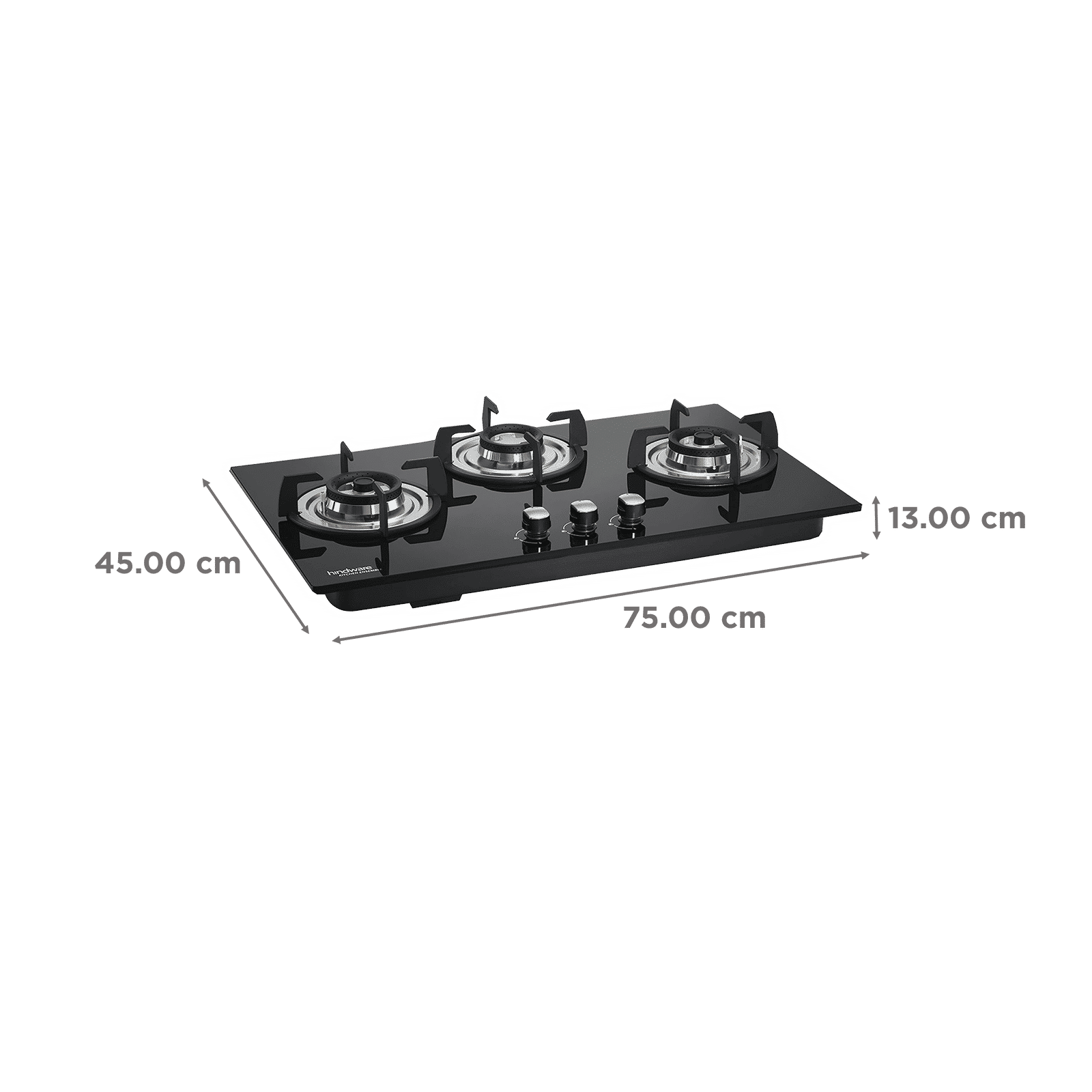 Hindware Ella Plus Toughened Glass Top 3 Burner Automatic Electric Hob (Triple Ring Burner, Black)_2