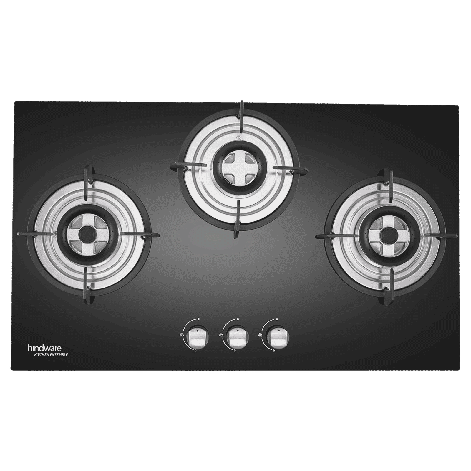 Hindware Ella Plus Toughened Glass Top 3 Burner Automatic Electric Hob (Triple Ring Burner, Black)_4