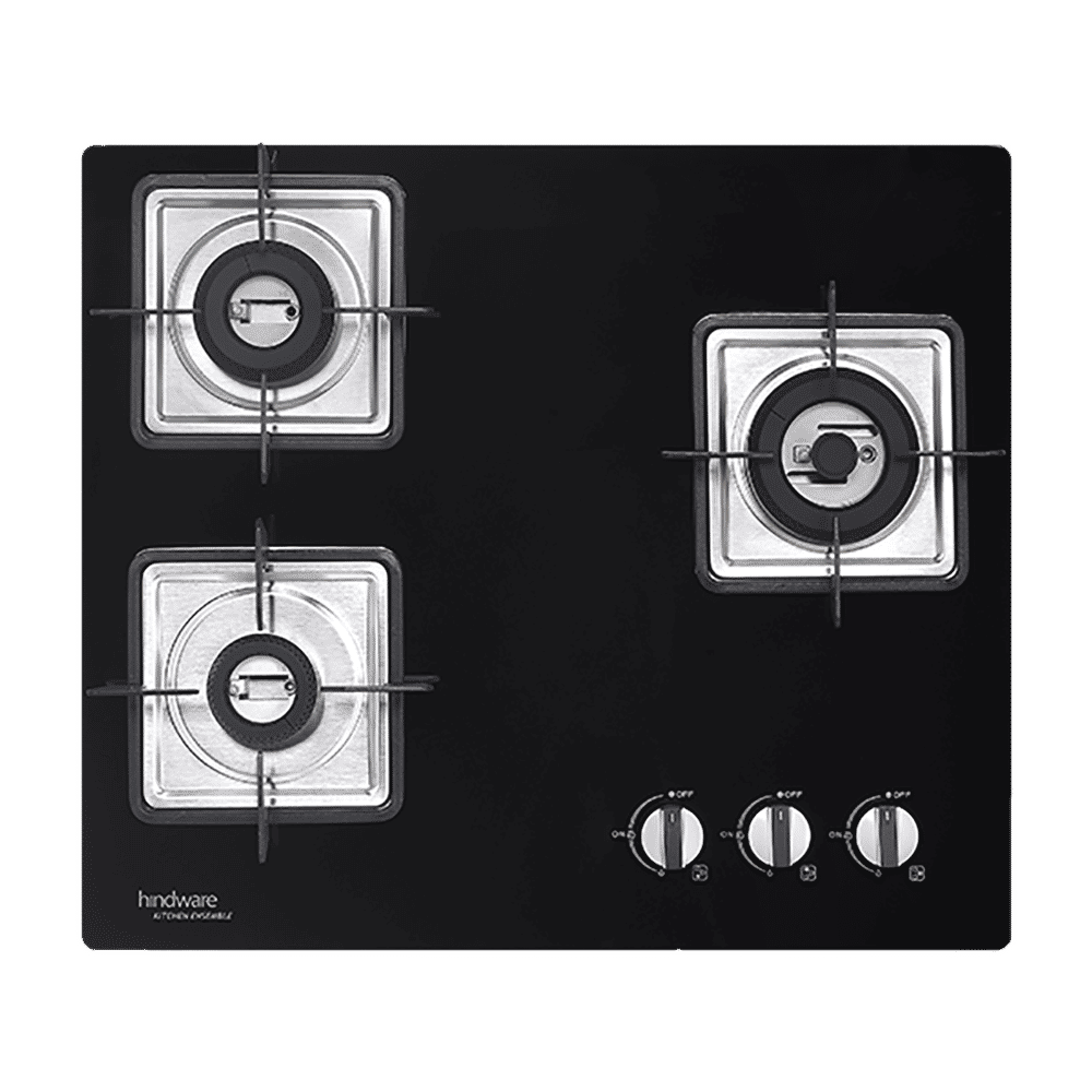 Hindware Rosia Toughened Glass Top 3 Burner Automatic Electric Hob (Spill Proof, Black) Hindware Rosia Toughened Glass Top 3 Burner Automatic Electric Hob (Spill Proof, Black)_1