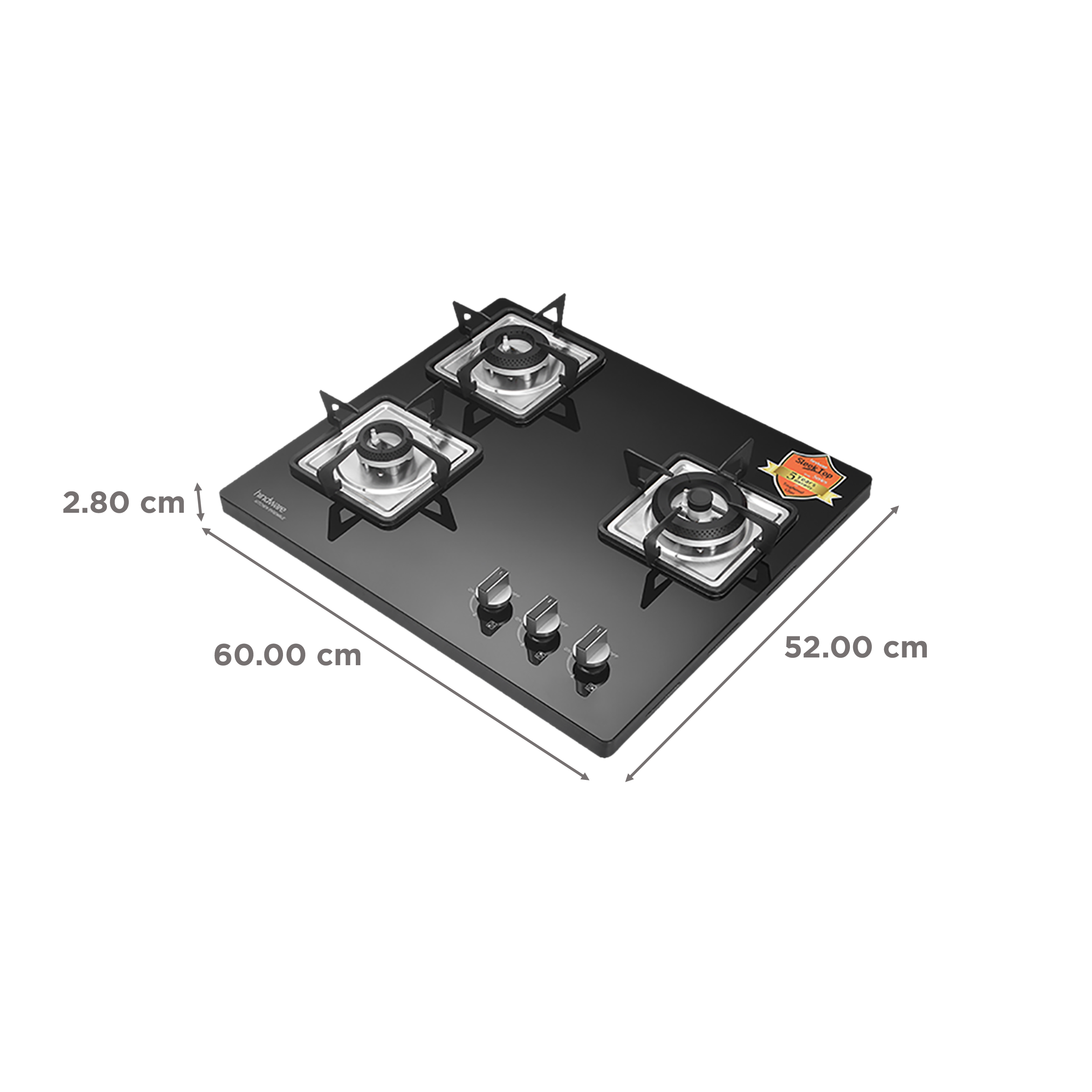 Hindware Rosia Toughened Glass Top 3 Burner Automatic Electric Hob (Spill Proof, Black) Hindware Rosia Toughened Glass Top 3 Burner Automatic Electric Hob (Spill Proof, Black)_2