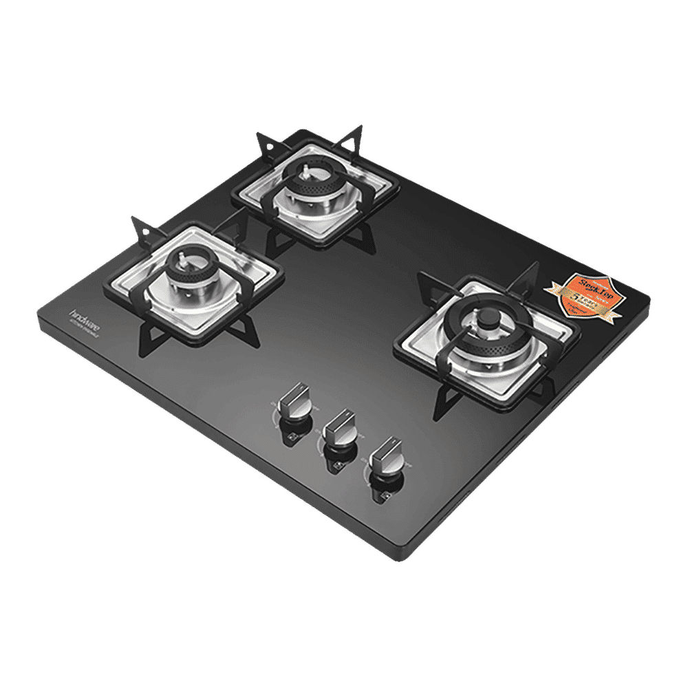 Hindware Rosia Toughened Glass Top 3 Burner Automatic Electric Hob (Spill Proof, Black) Hindware Rosia Toughened Glass Top 3 Burner Automatic Electric Hob (Spill Proof, Black)_4