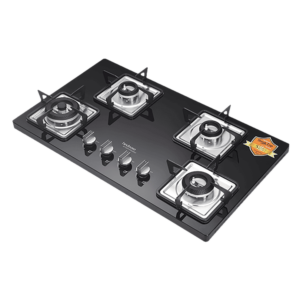 Hindware Rosia Toughened Glass Top 4 Burner Automatic Electric Hob (Spill Proof, Black)_4