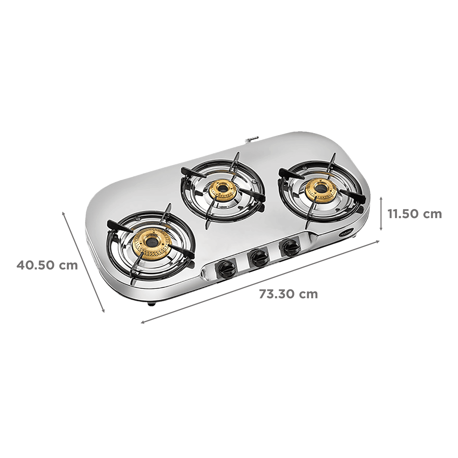 hindware Festo 3 Burner Manual Gas Stove (Sturdy Pan Support, Silver)_2