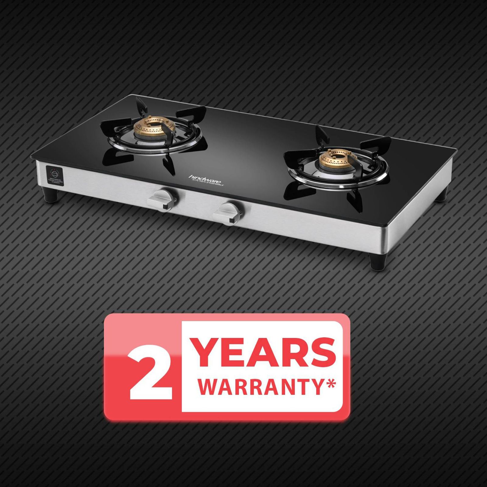 Hindware ARMO Plus Toughened Glass Top 2 Burner Manual Gas Stove (Sleek Body Design, Black)_5