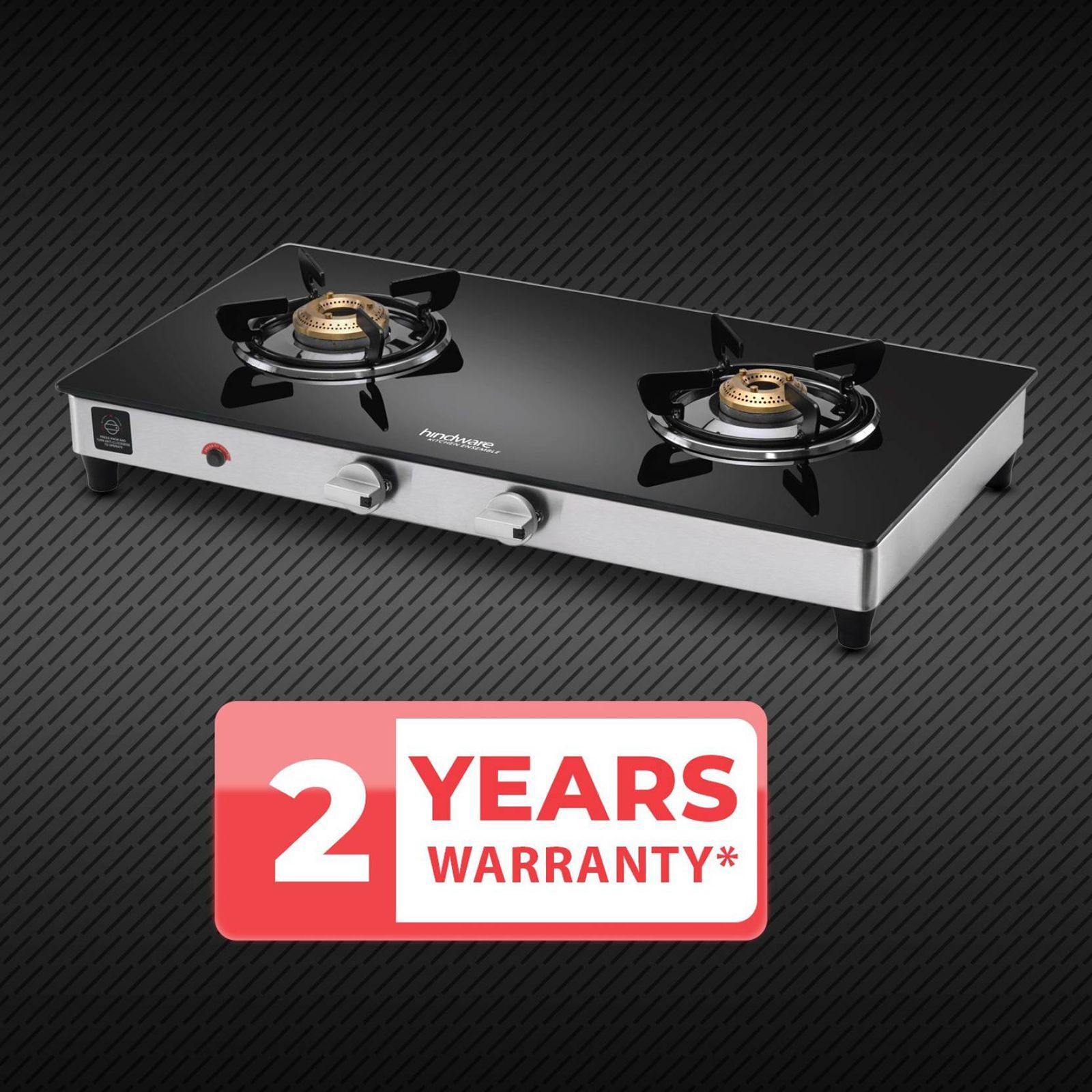 Hindware ARMO Plus Toughened Glass Top 2 Burner Automatic Gas Stove (Sleek Body Design, Black)_8