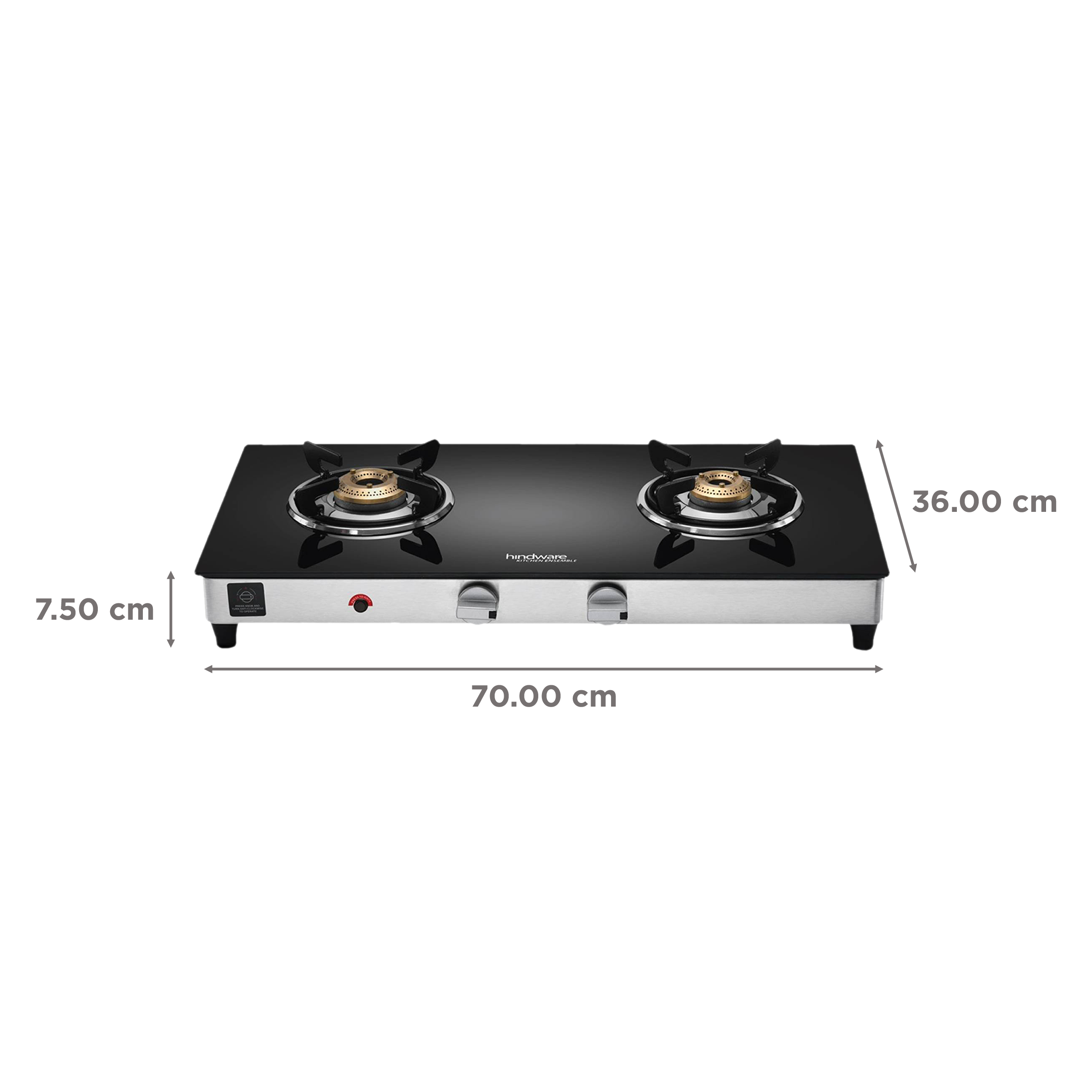 Hindware ARMO Plus Toughened Glass Top 2 Burner Automatic Gas Stove (Sleek Body Design, Black)_2