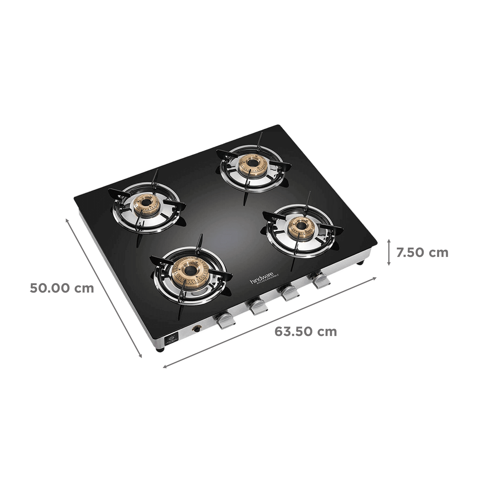 Hindware ARMO Plus Toughened Glass Top 4 Burner Automatic Gas Stove (Sleek Body Design, Black)_2