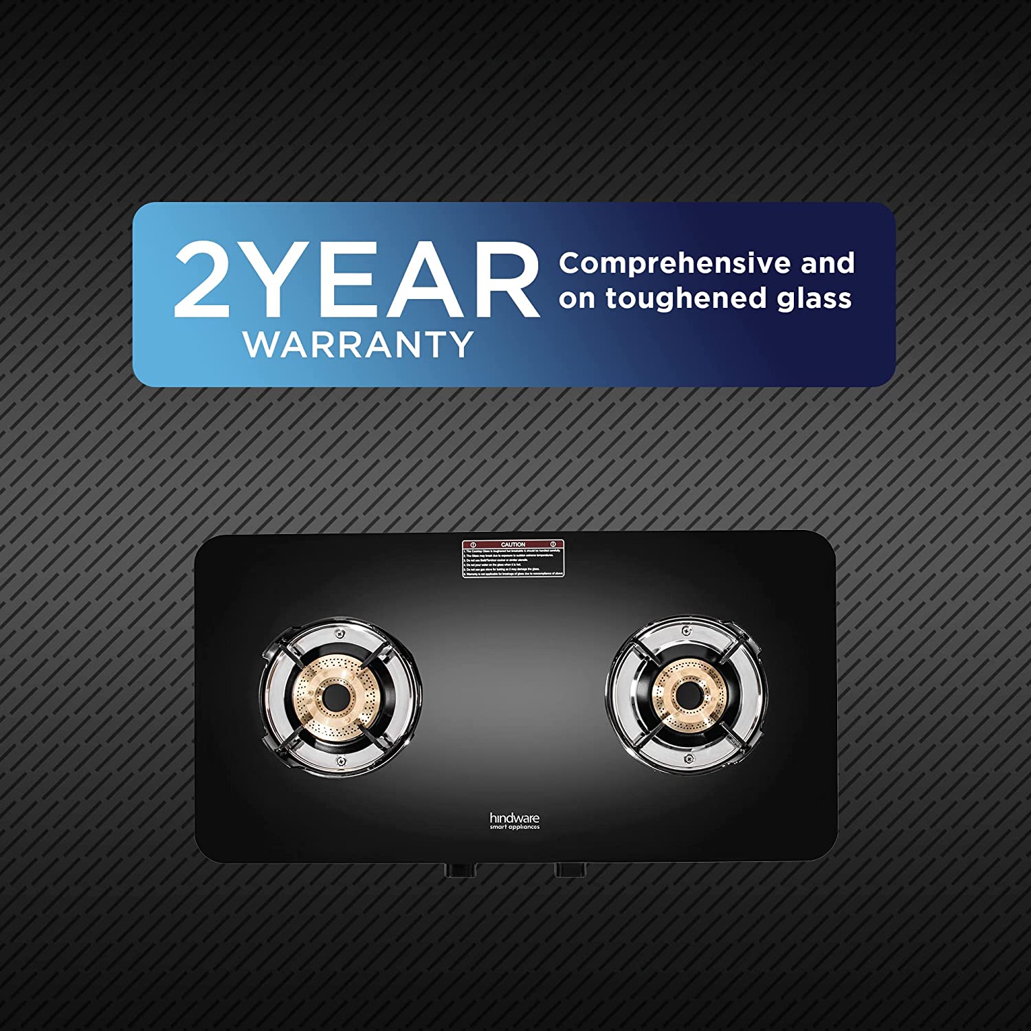 Hindware Alverio Neo Toughened Glass Top 2 Burner Manual Gas Stove (Ergonomic Design, Black)_4