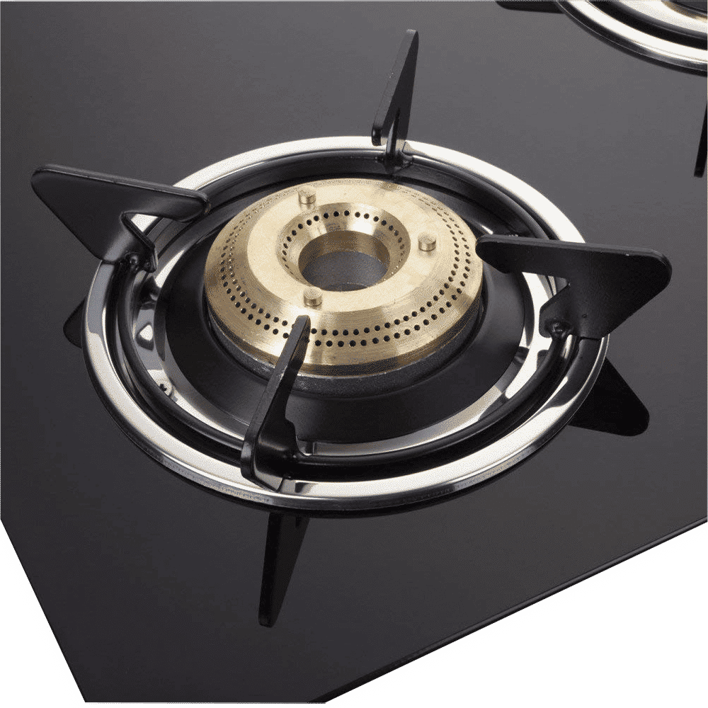 Elica 703 CT VETRO BK Toughened Glass Top 3 Burner Manual Gas Stove (Round Euro Coated Grid, Black)_4