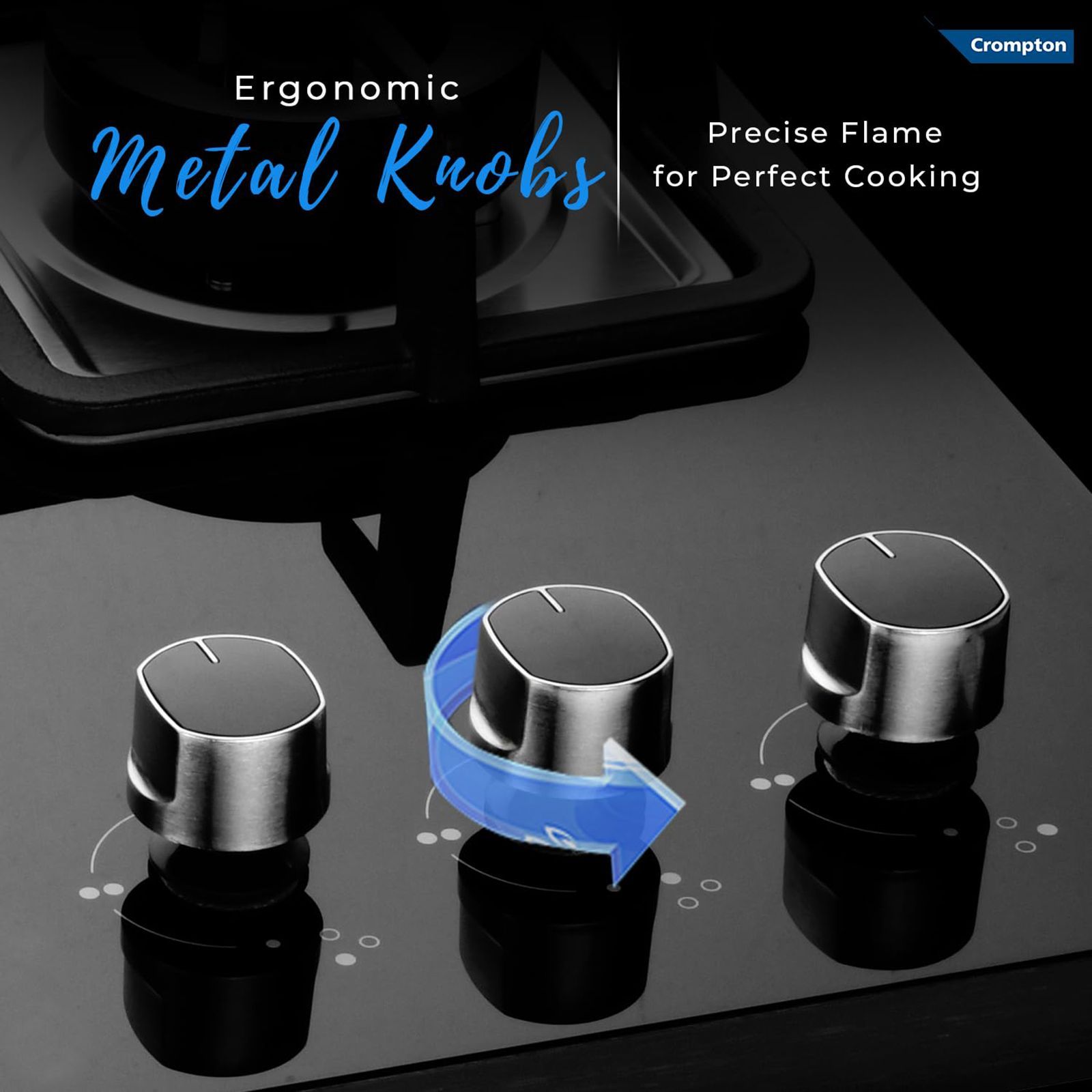 Crompton SuperSlim Toughened Glass Top 3 Burner Automatic Hob (Triple Ring Burner, Midnight Black)_8