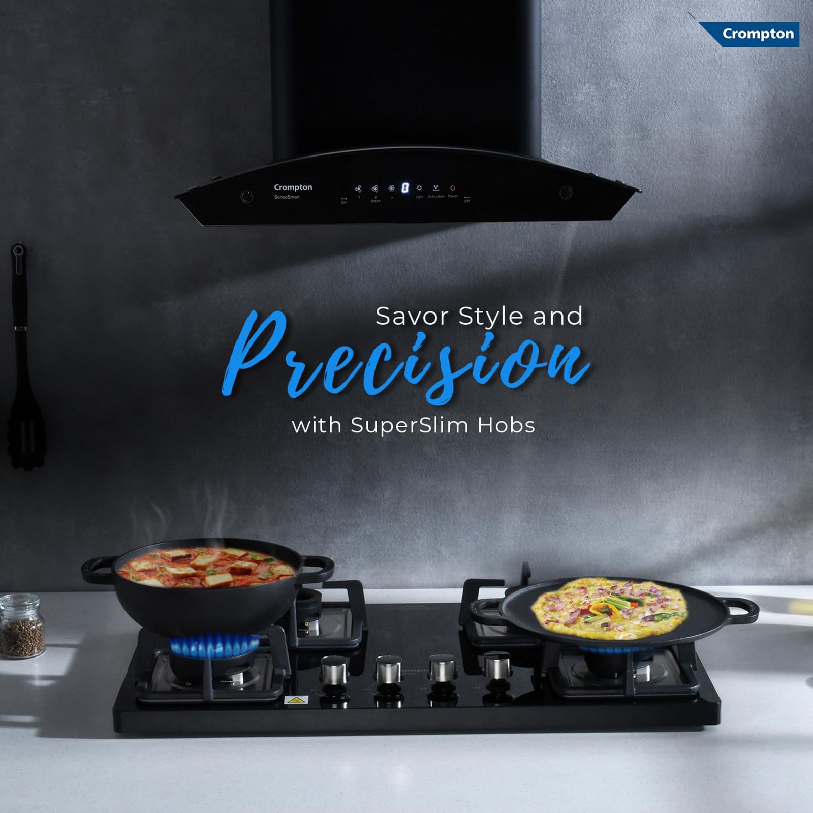 Crompton SuperSlim Toughened Glass Top 4 Burner Automatic Hob (Heat Resistant Metal Knob, Midnight Black)_7