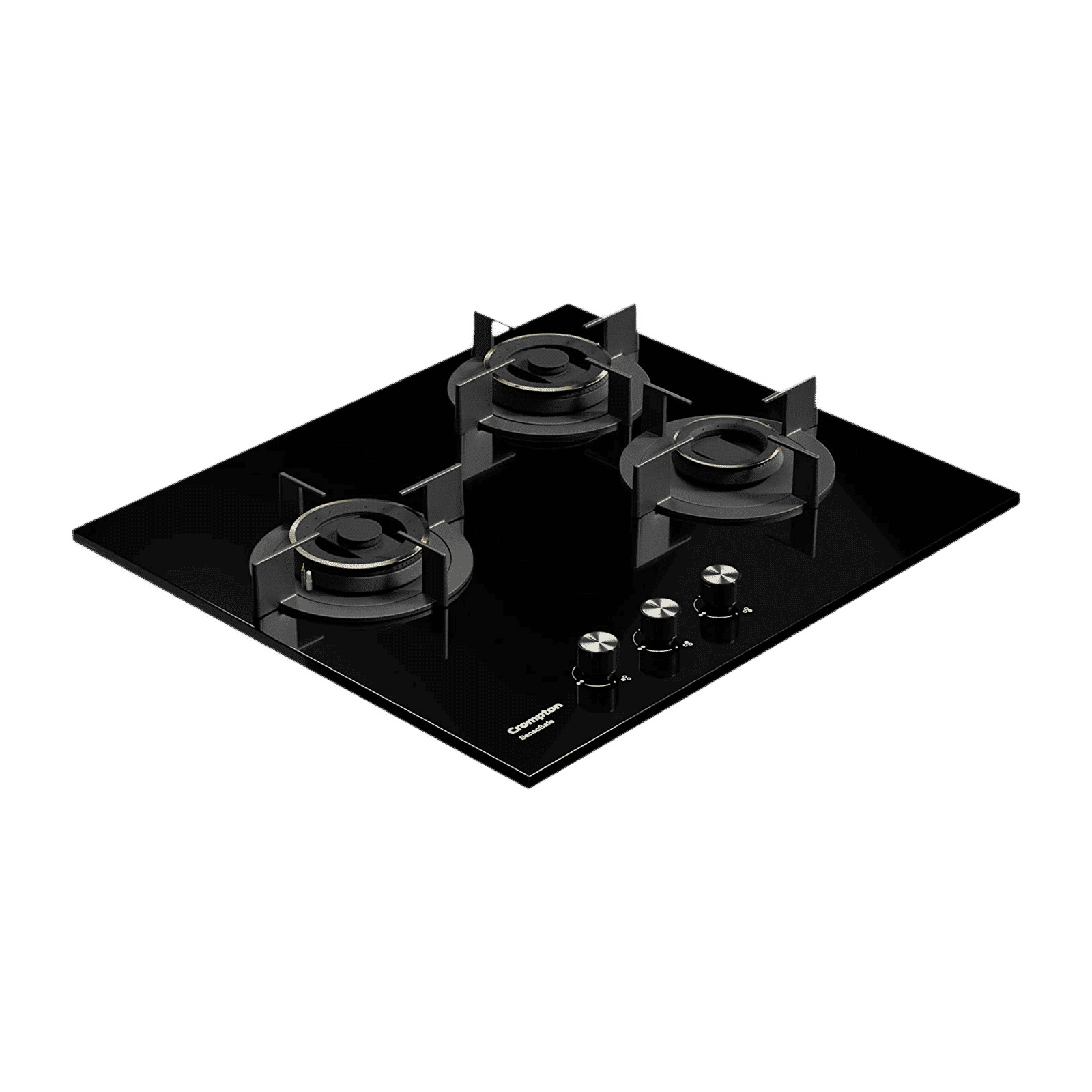 Crompton SensoSafe Toughened Glass Top 3 Burner Automatic Hob (Triple Ring Burner, Midnight Black)_1