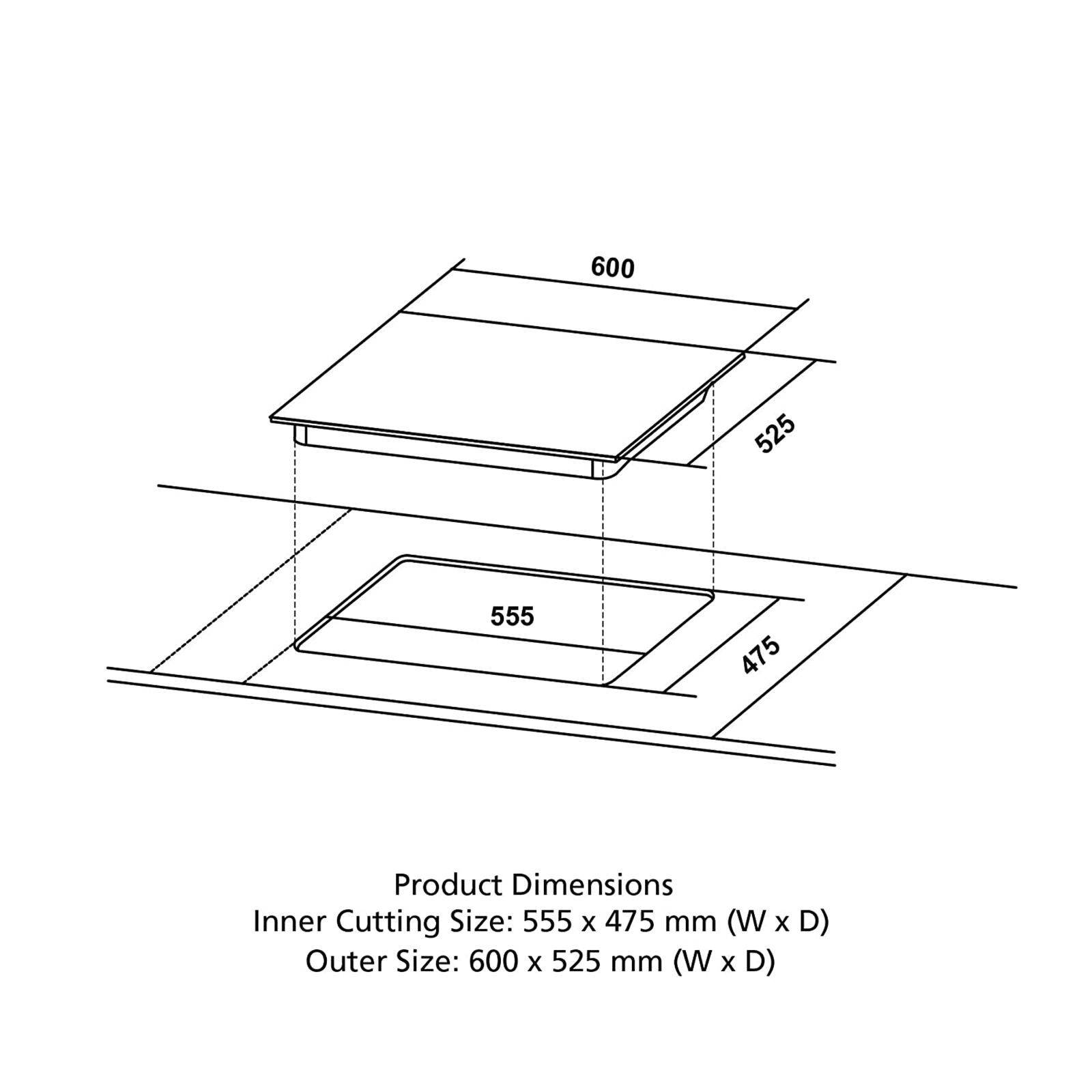 Crompton SensoSafe Toughened Glass Top 3 Burner Automatic Hob (Triple Ring Burner, Midnight Black)_7