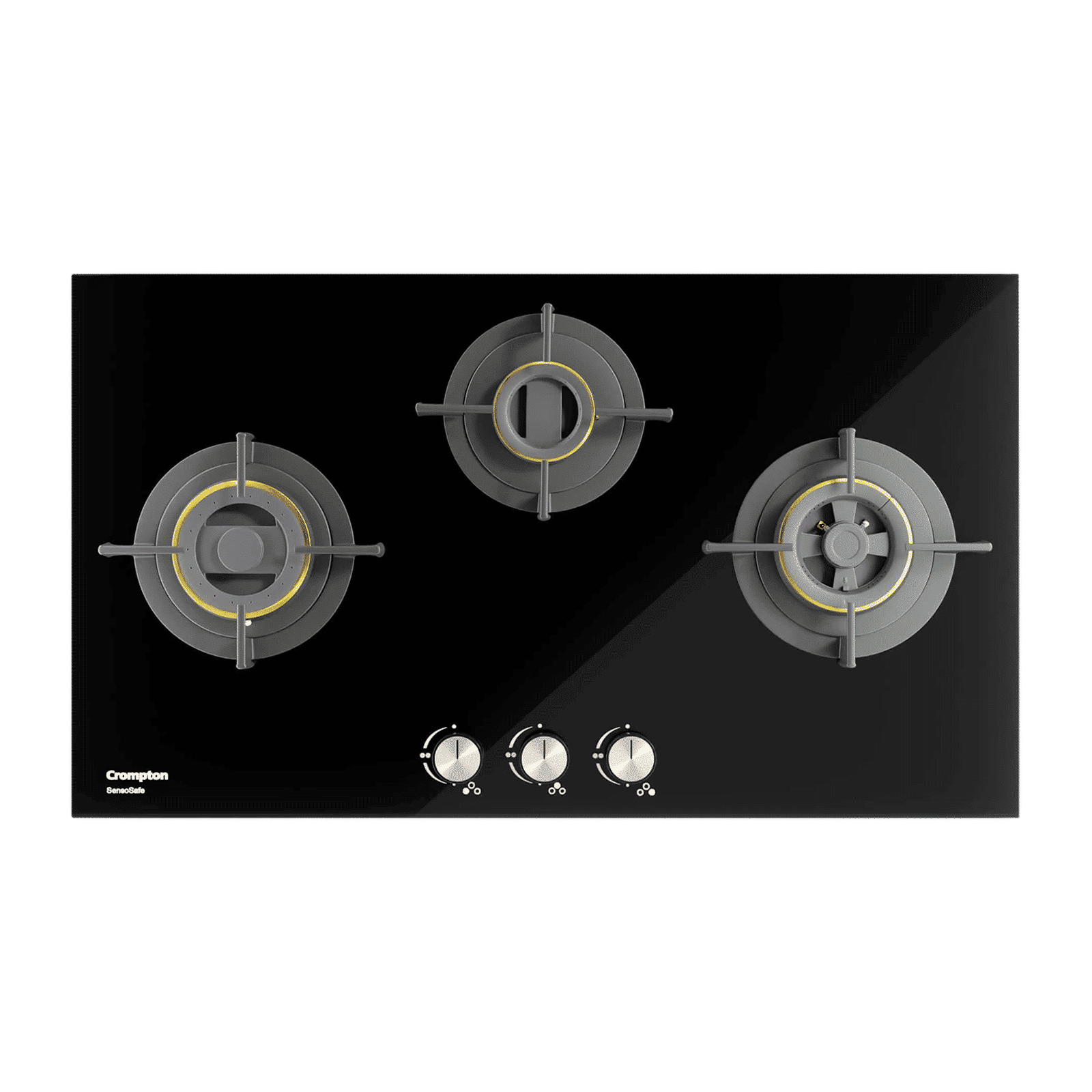 Crompton SensoSafe Toughened Glass Top 3 Burner Automatic Hob (Triple Ring Burner, Midnight Black)_5