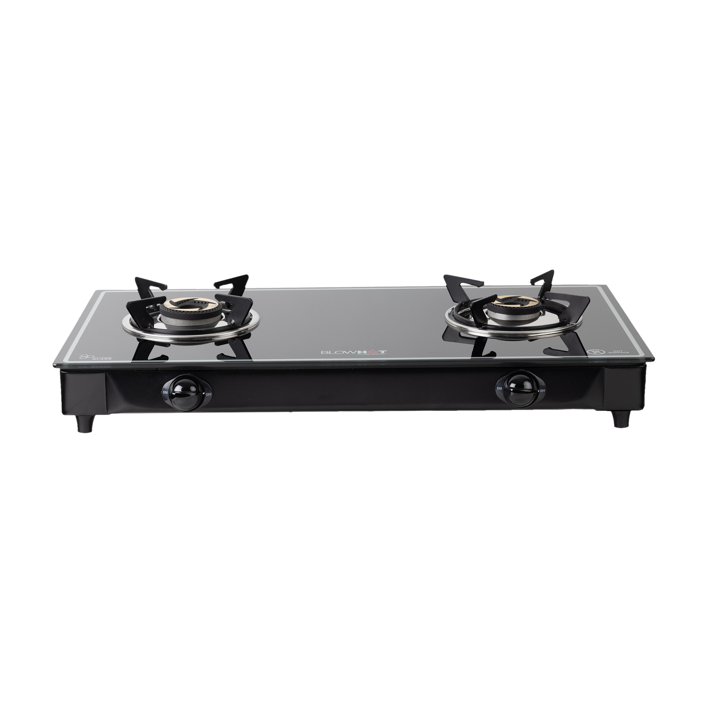 Blowhot Opal Toughened Glass Top 2 Burner Manual Gas Stove (ISI Certified, Black)_6