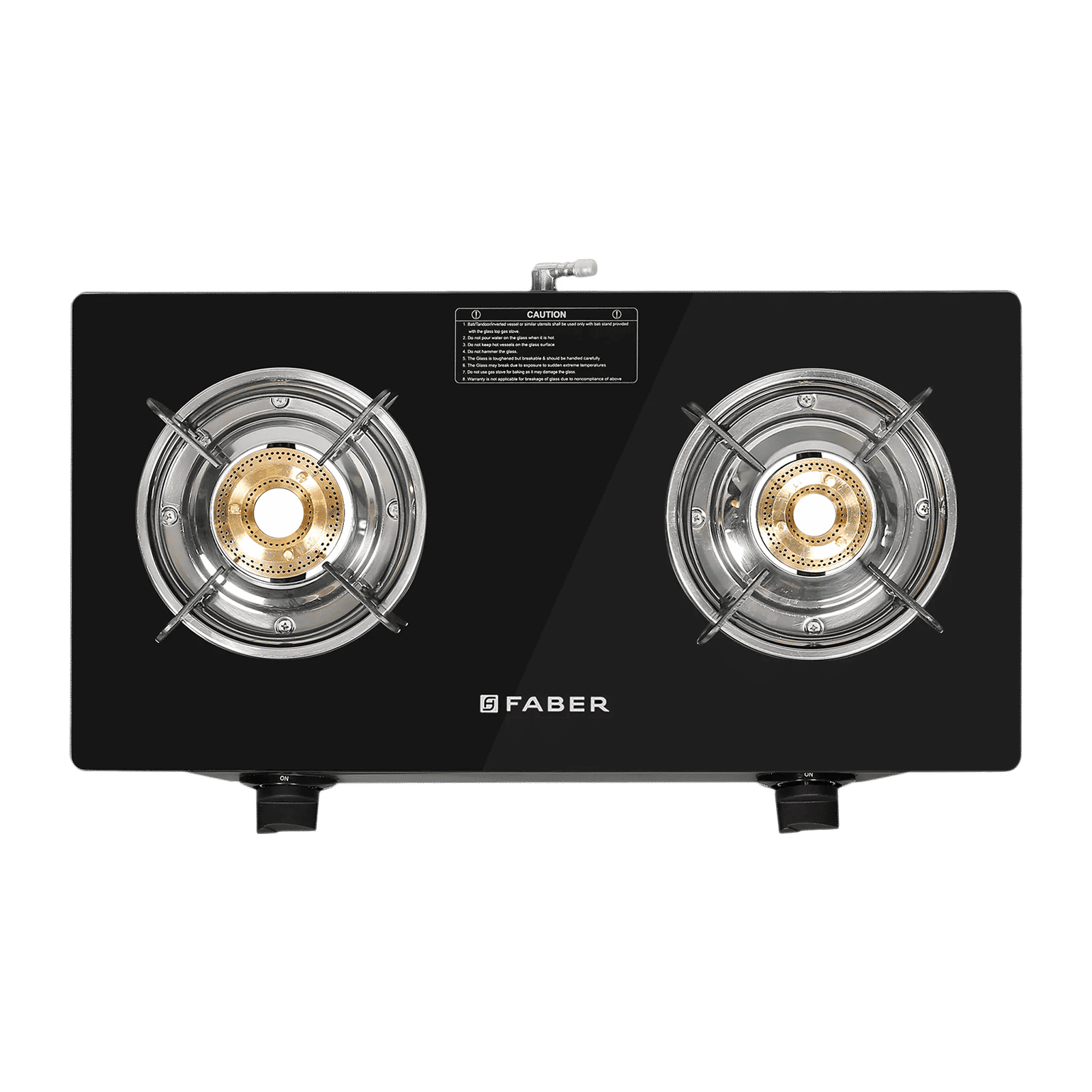 Faber ARROW 2BB BK Toughened Glass Top 2 Burner Manual Gas Stove (Anti Leak Technology, Black)_1