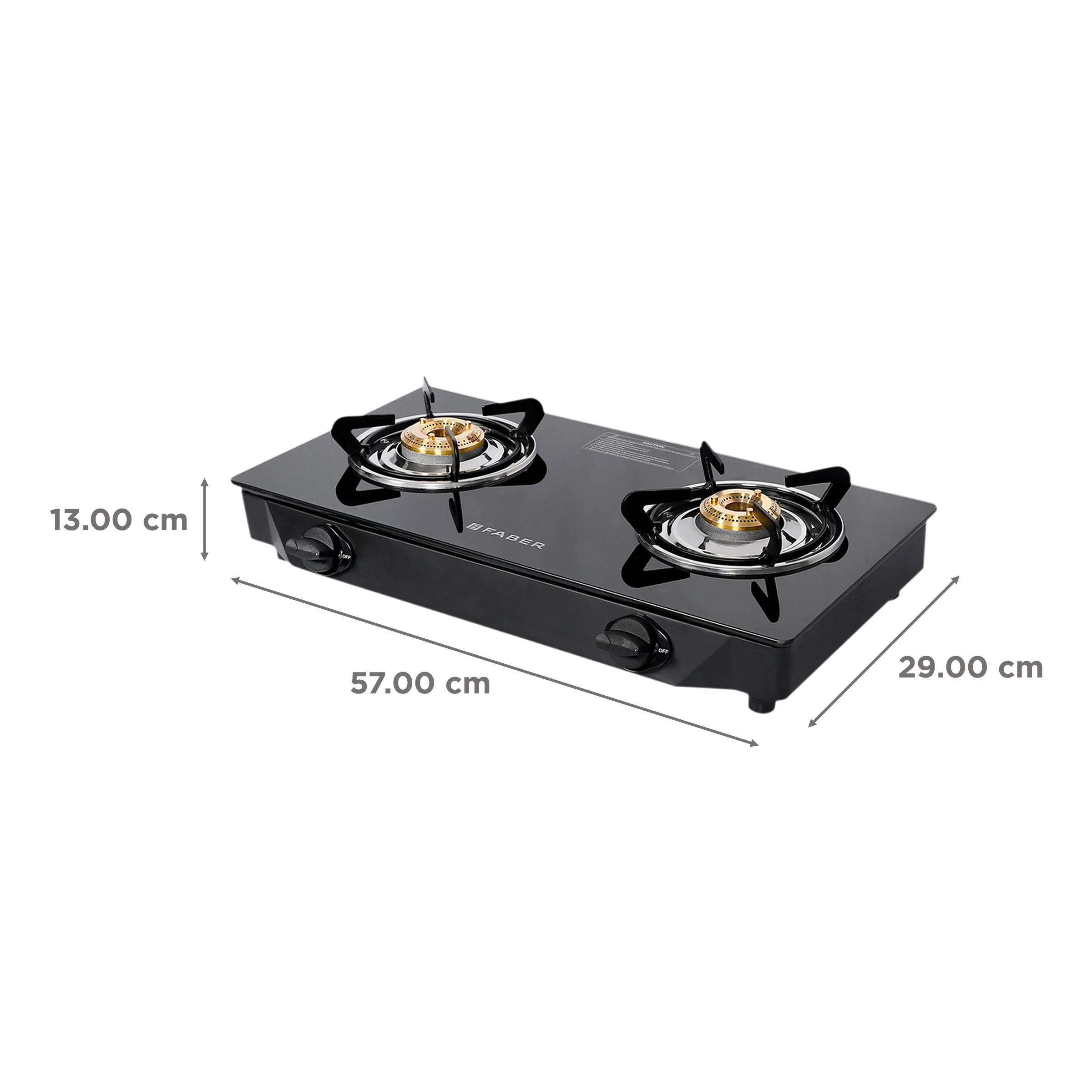 Faber ARROW 2BB BK Toughened Glass Top 2 Burner Manual Gas Stove (Anti Leak Technology, Black)_2