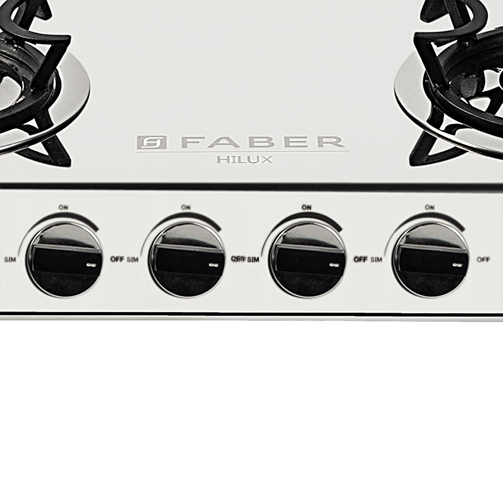 Faber Hilux Max 4BB SS 4 Burner Manual Gas Stove (Black Diamond Coated Sturdy Pan Support, Silver) Faber Hilux Max 4BB SS 4 Burner Manual Gas Stove (Black Diamond Coated Sturdy Pan Support, Silver)_5