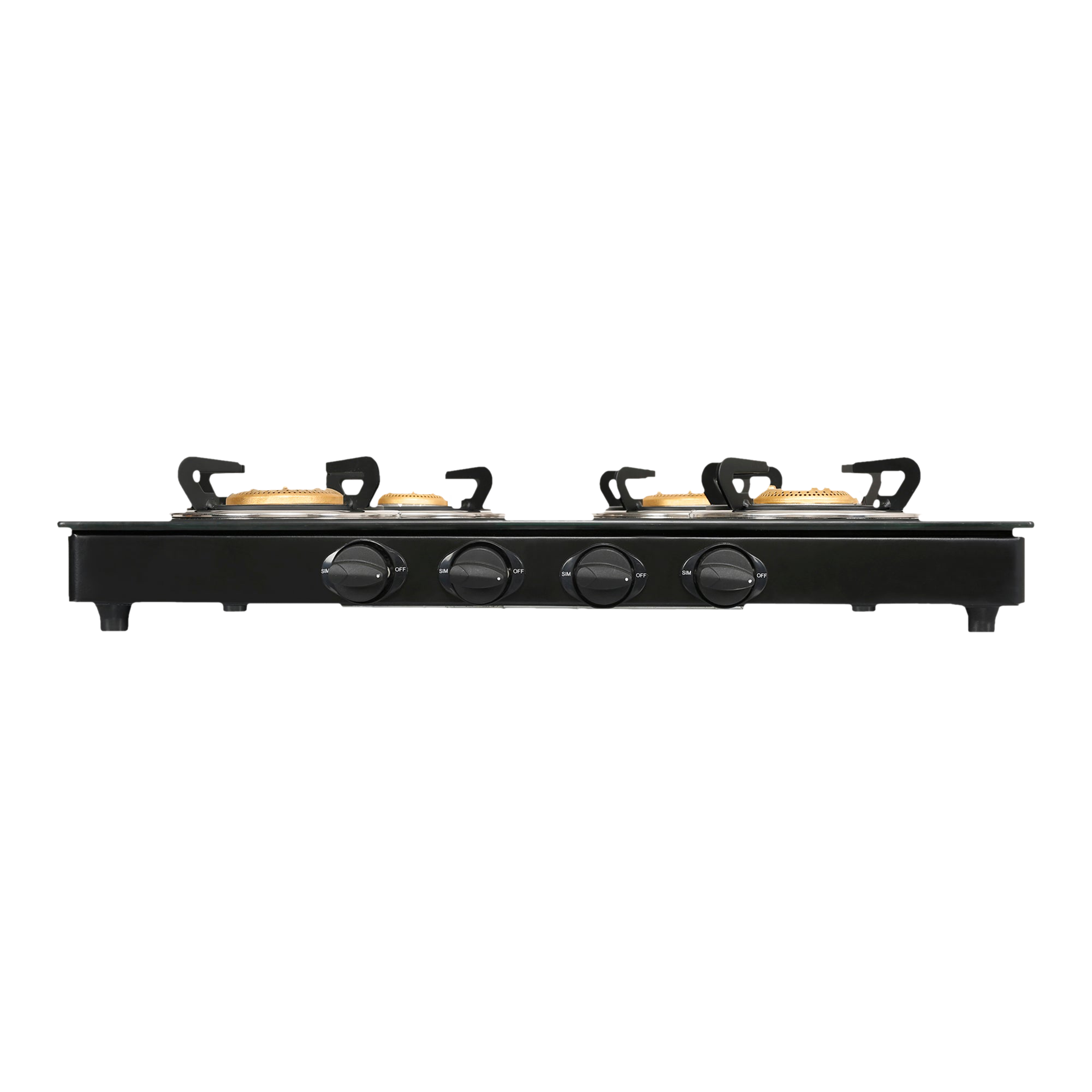Faber Jumbo Neo XL 4BB Glass Top 4 Burner Manual Gas Stove (MS Power Coated Pan Support, Black)_6