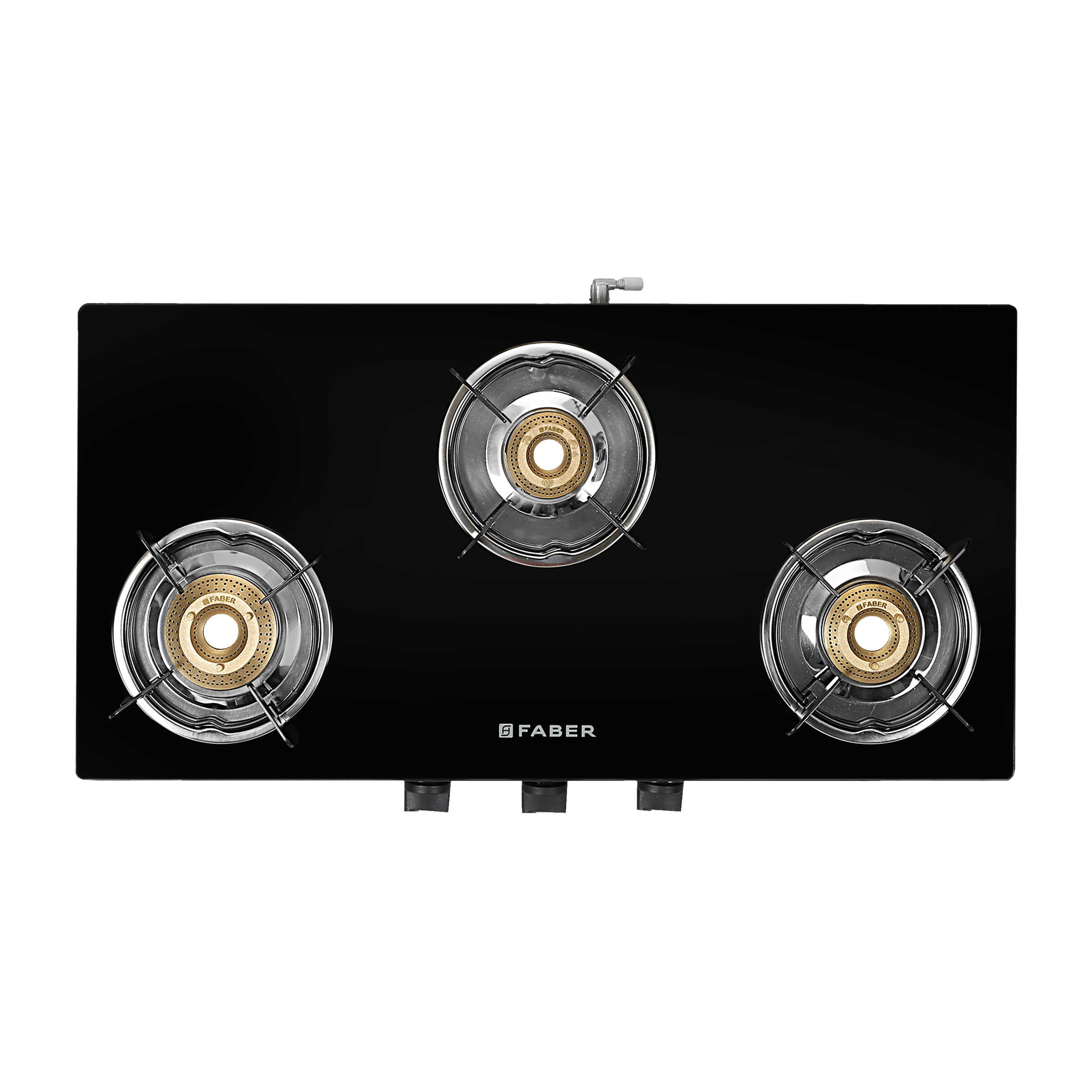 FABER Glass Top 3 Burner Manual Ignition Gas Stove (Brass Burner, Black) FABER Glass Top 3 Burner Manual Ignition Gas Stove (Brass Burner, Black)_1