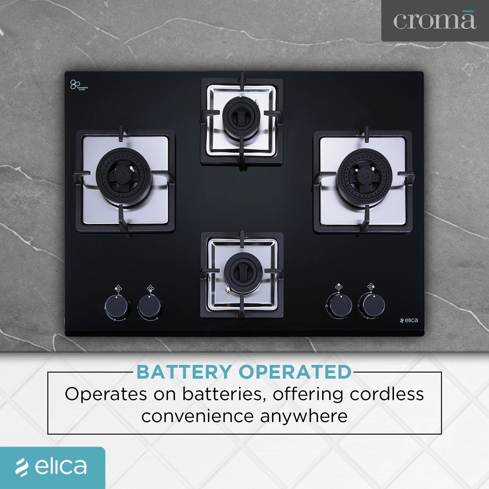 elica FLEXI AB 470 DX DFS 4 Burner Automatic Hob (Battery Operated, Black) elica FLEXI AB 470 DX DFS 4 Burner Automatic Hob (Battery Operated, Black)_9