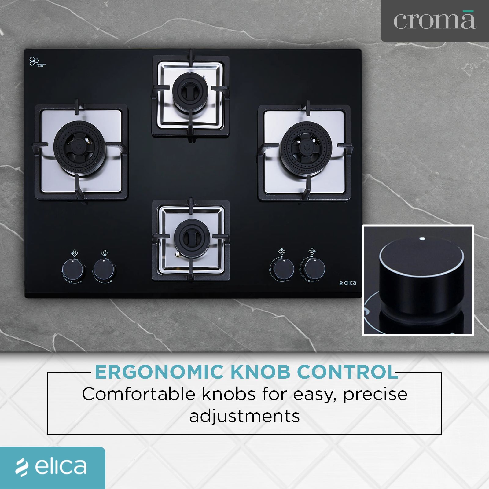 elica FLEXI AB 470 DX DFS 4 Burner Automatic Hob (Battery Operated, Black) elica FLEXI AB 470 DX DFS 4 Burner Automatic Hob (Battery Operated, Black)_8