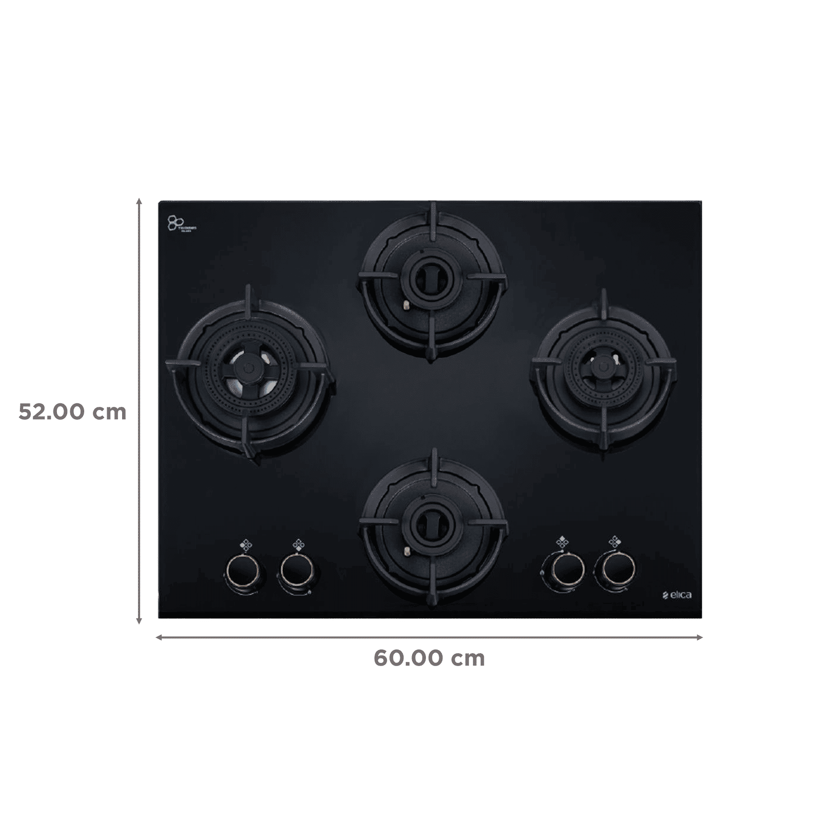 elica FLEXI DFS AB Series 4 Burner Automatic Hob (Battery Operated, Black)_2