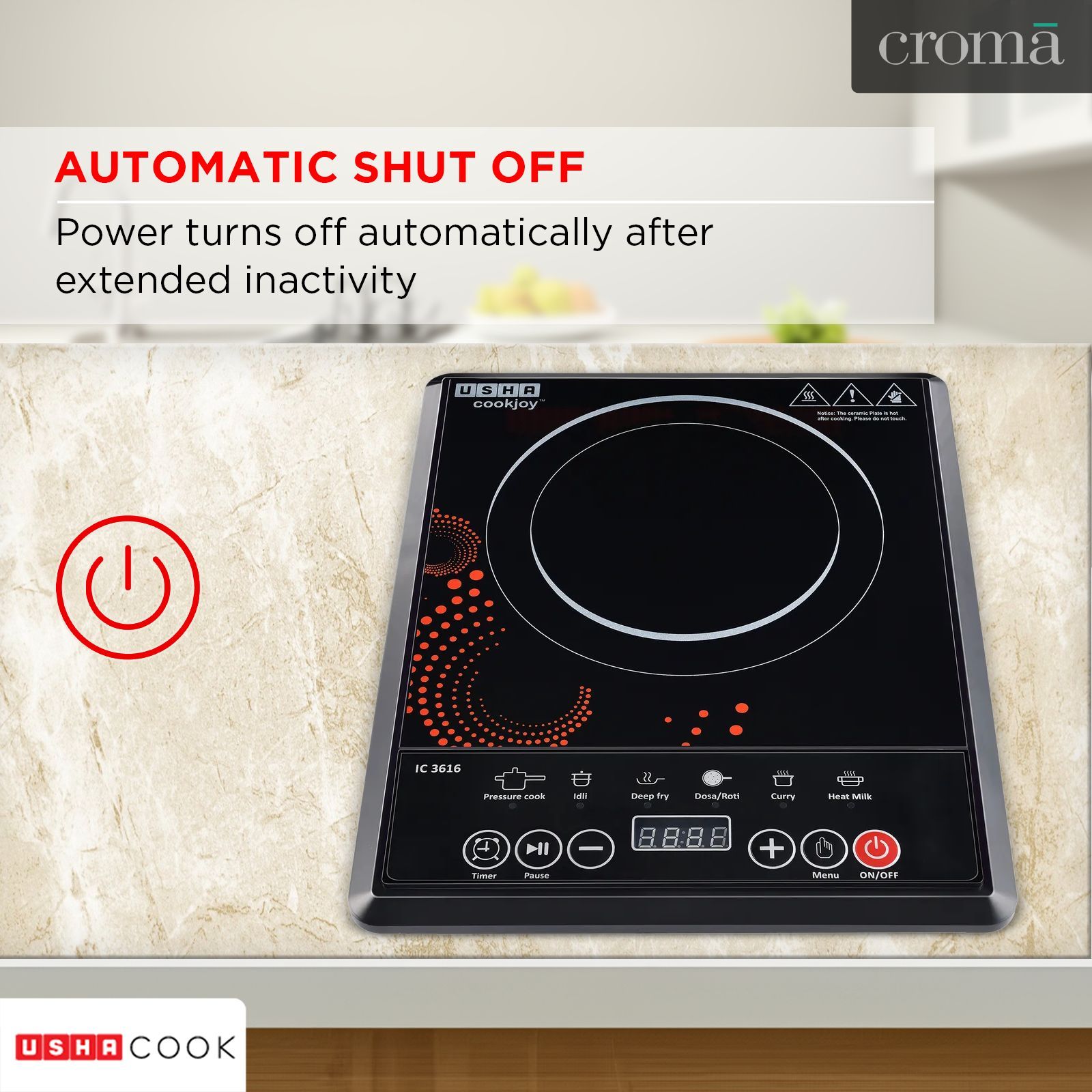USHA 3616 D 1600W Single Induction Cooktop with 5 Cooking Modes USHA 3616 D 1600W Single Induction Cooktop with 5 Cooking Modes_11