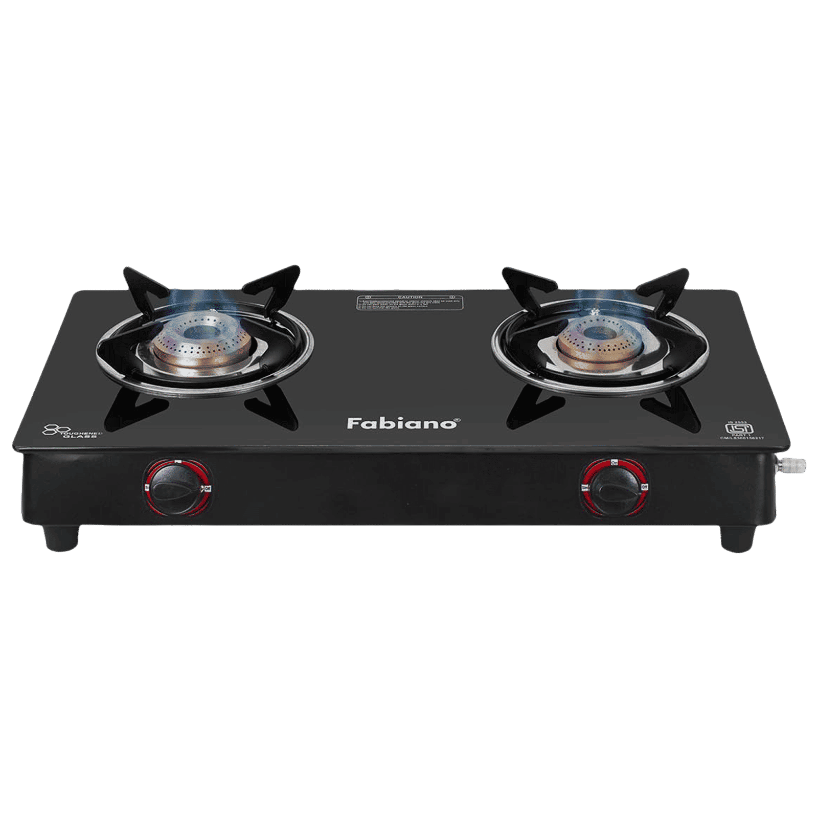 Fabiano FAB2BRNAUTOSMART Toughened Glass Top 2 Burner Automatic Gas Stove (High Efficiency Burner, Black)_1