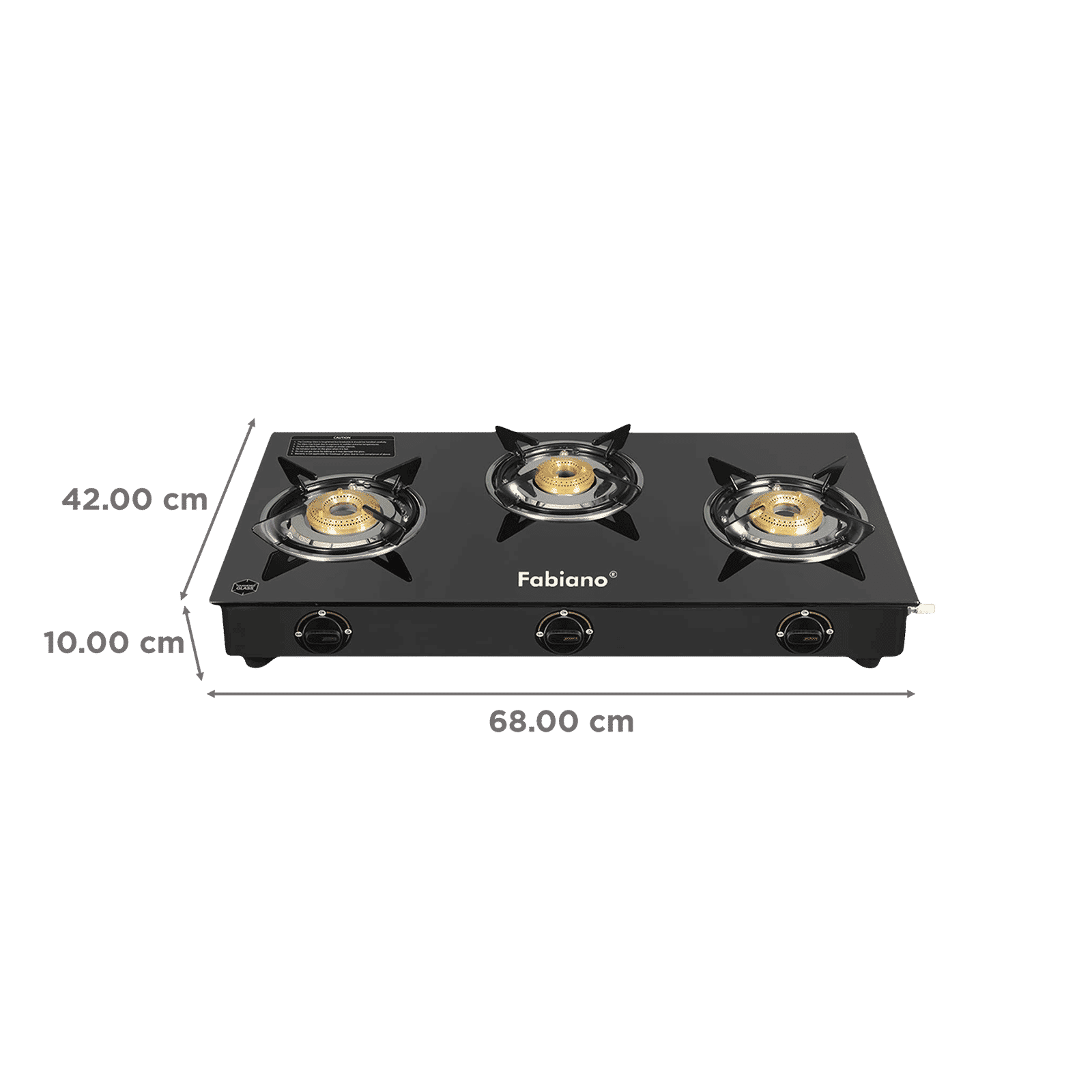 Fabiano Toughened Glass Top 3 Burner Automatic Gas Stove (Spill-proof Design, Black)_2