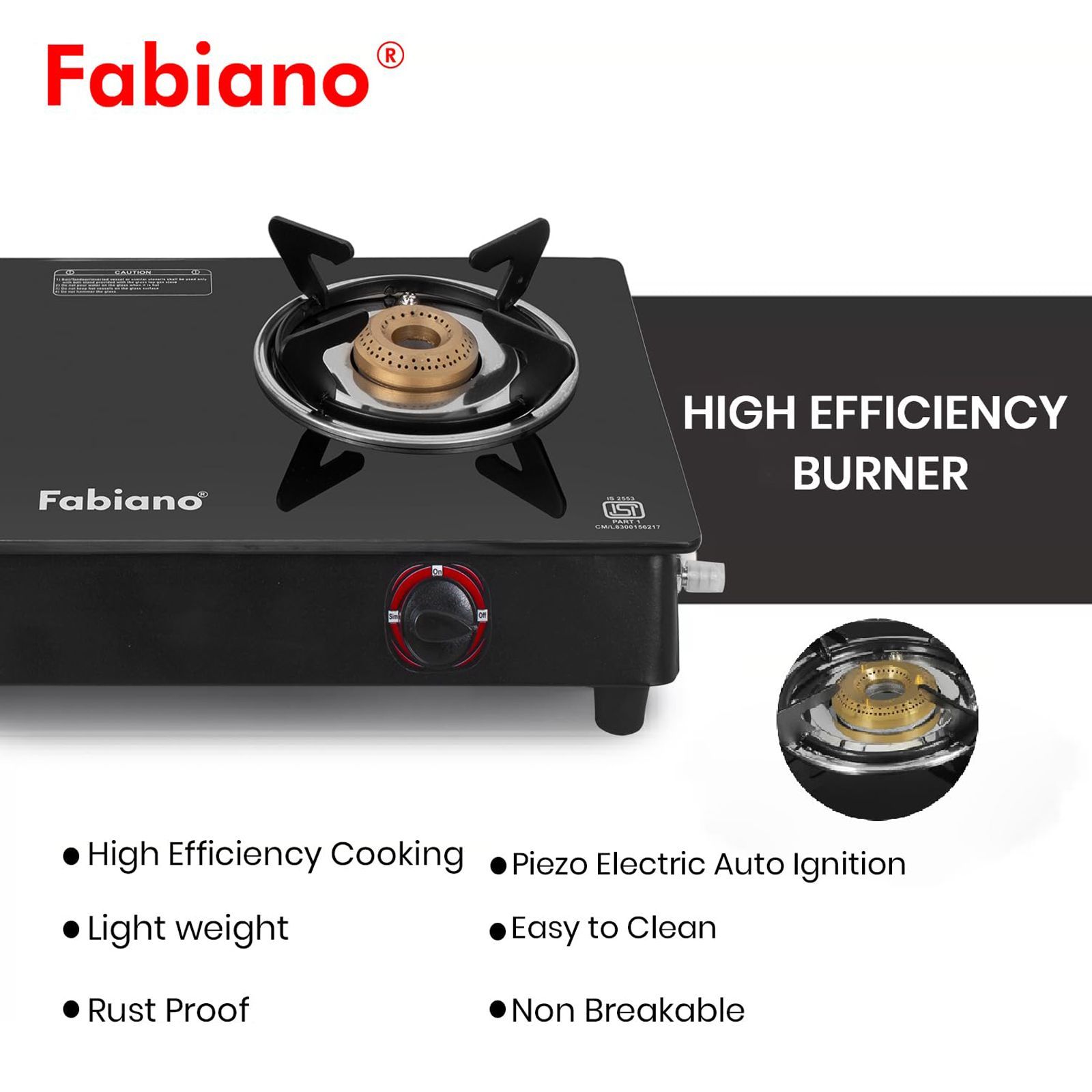 Fabiano FAB2BRNAUTO Toughened Glass Top 2 Burner Automatic Gas Stove (ISI Certified, Black)_4