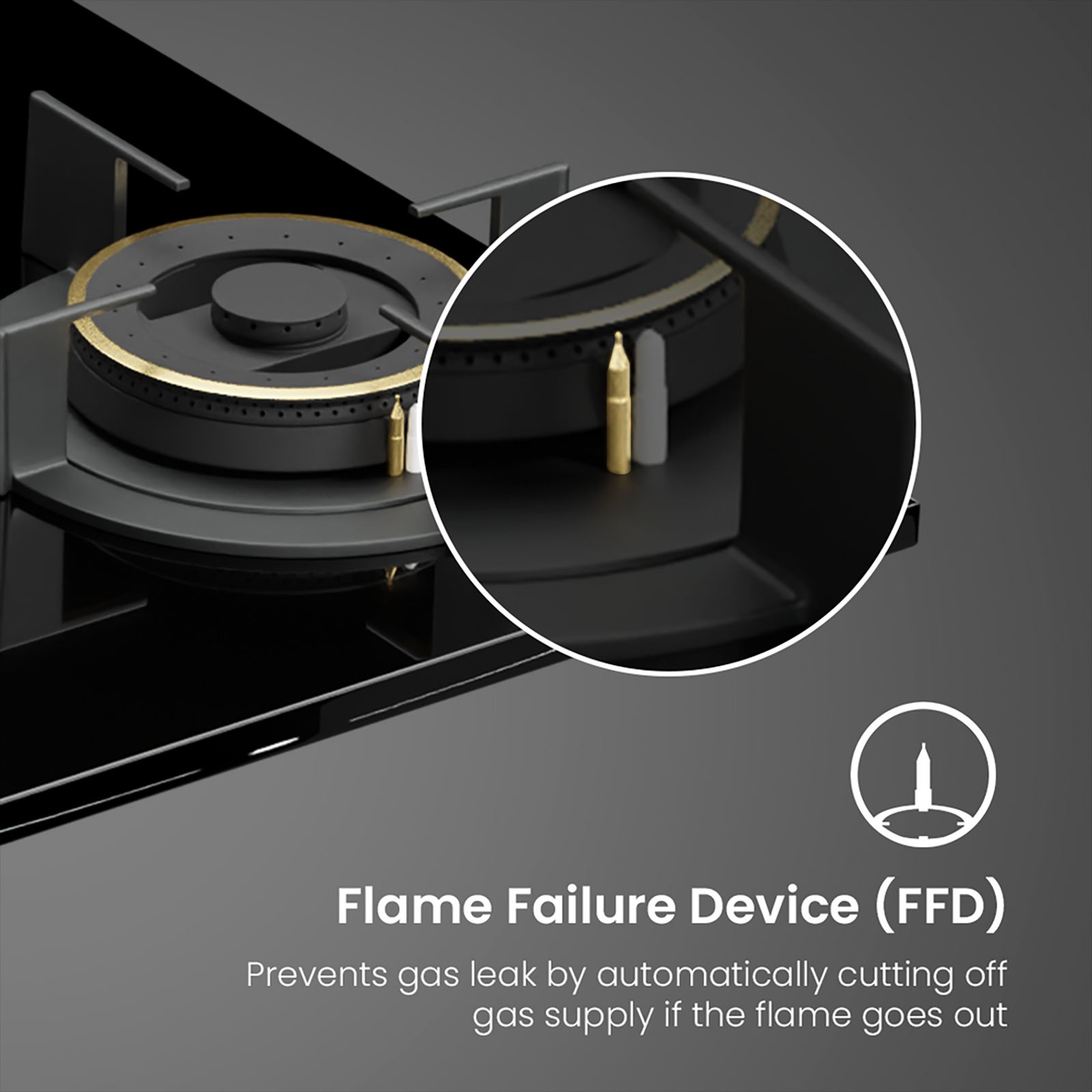 Crompton Sensosafe Toughened Glass Top 4 Burner Automatic Hob (Cast Iron Pan Support, Black)_9