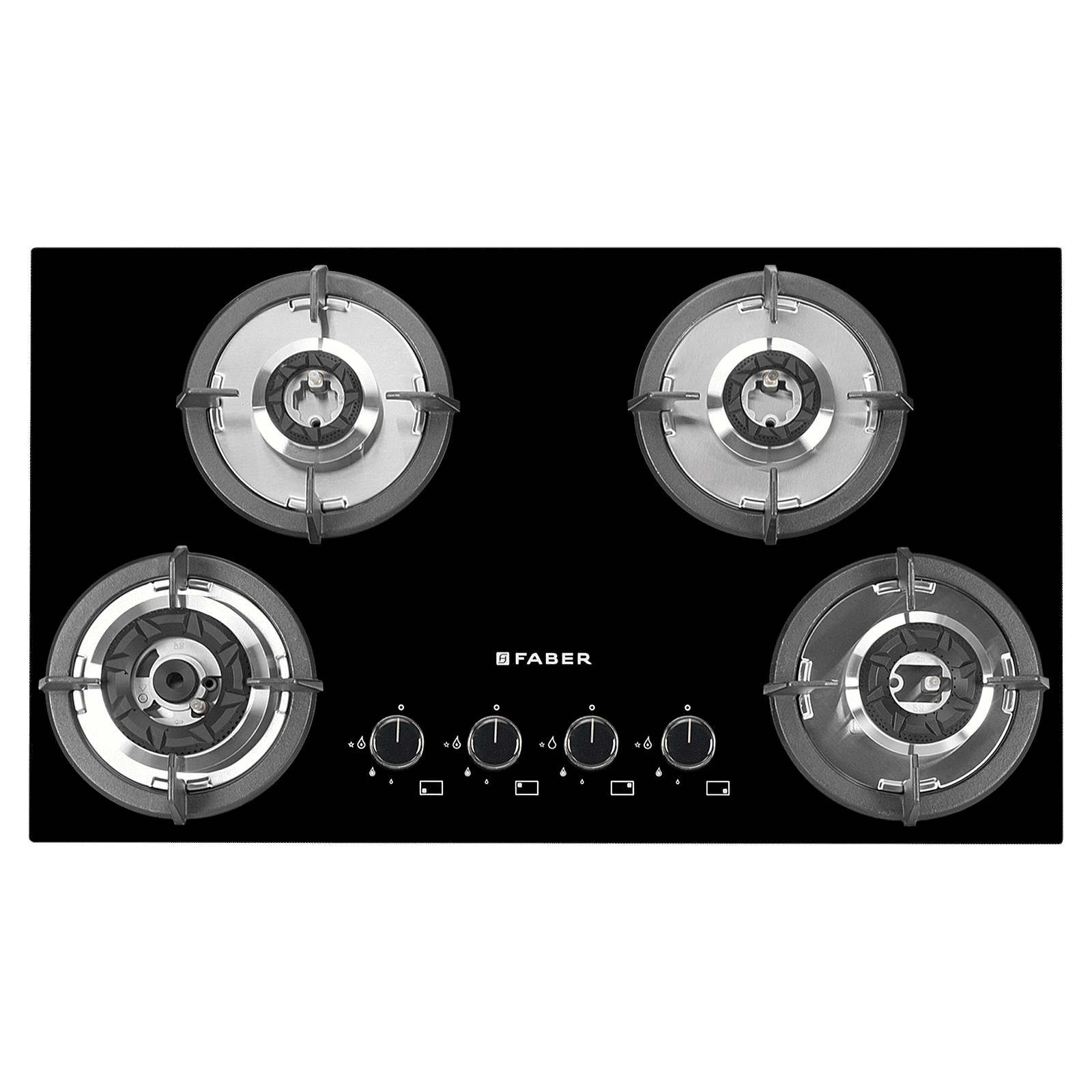 FABER Superia HT764 BR AI Toughened Glass Top 4 Burner Automatic Gas Hob (Battery Operated, Black)_13