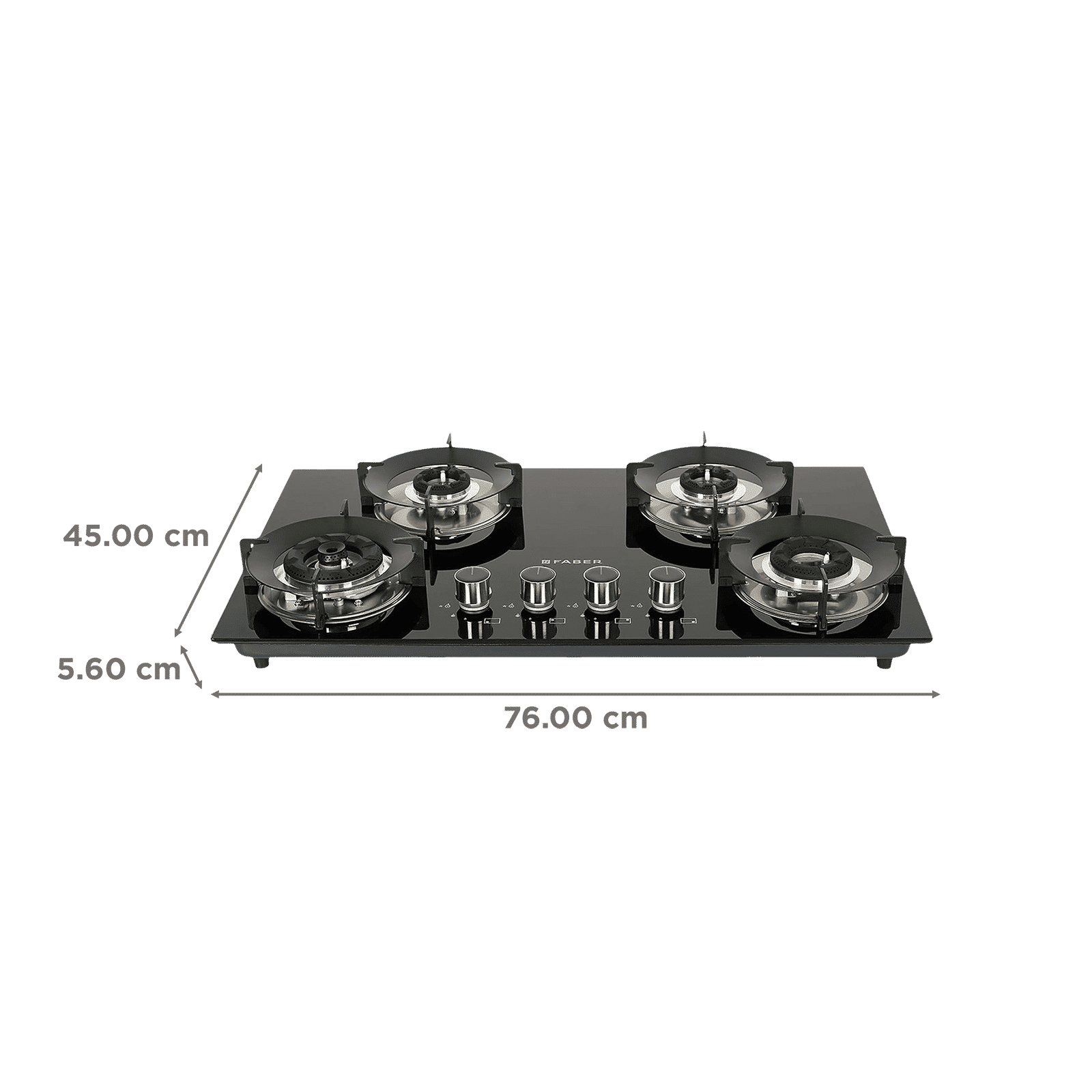 FABER Superia HT764 BR AI Toughened Glass Top 4 Burner Automatic Gas Hob (Battery Operated, Black)_2