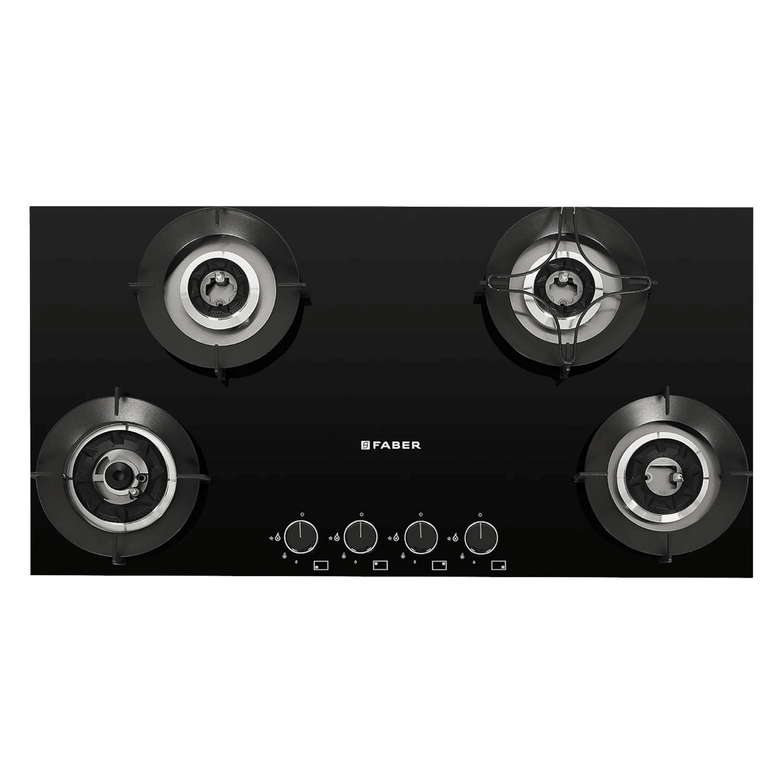 FABER SUPERIA HT904 BR AI Toughened Glass Top 4 Burner Automatic Gas Hob (Fully Concealed Drip Tray, Black)_6