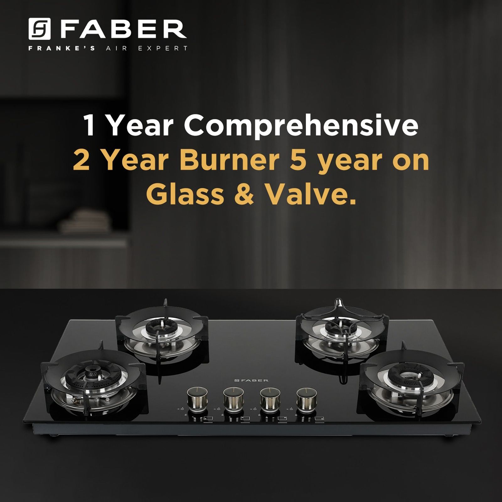 FABER SUPERIA HT904 BR AI Toughened Glass Top 4 Burner Automatic Gas Hob (Fully Concealed Drip Tray, Black)_10