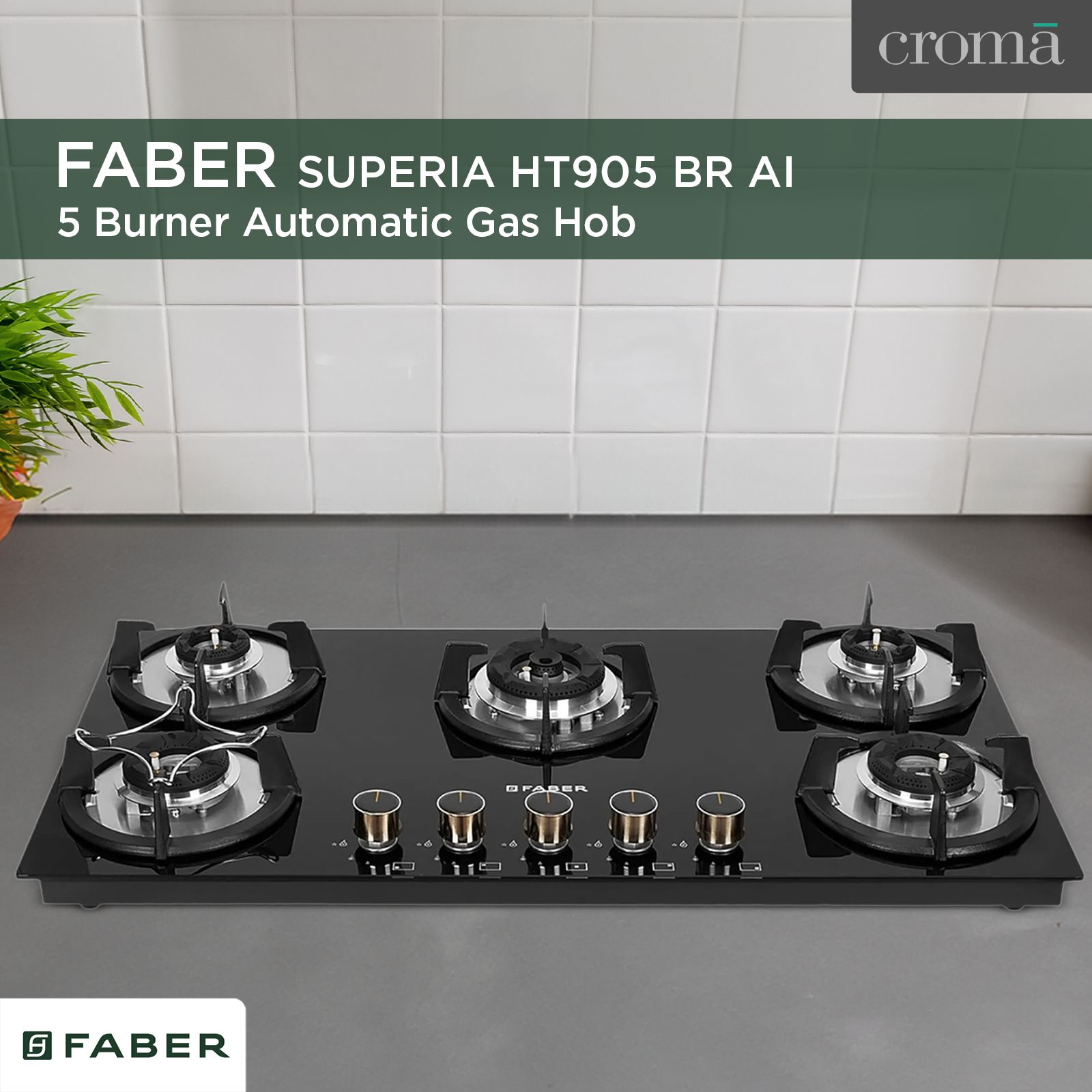 FABER SUPERIA HT905 BR AI Toughened Glass Top 5 Burner Automatic Gas Hob (Fully Concealed Drip Tray, Black)_15