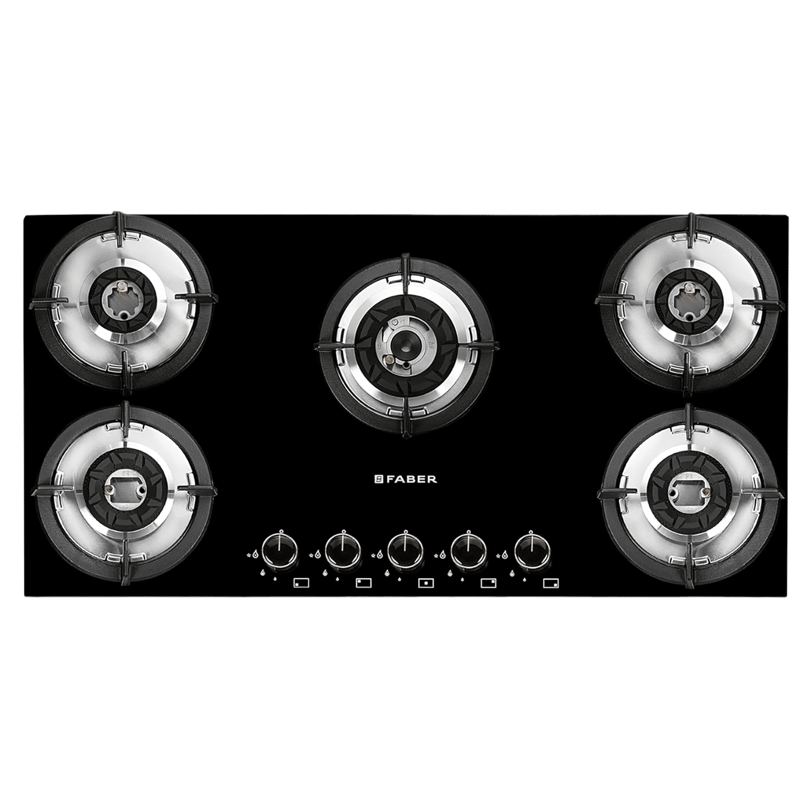FABER SUPERIA HT905 BR AI Toughened Glass Top 5 Burner Automatic Gas Hob (Fully Concealed Drip Tray, Black)_9