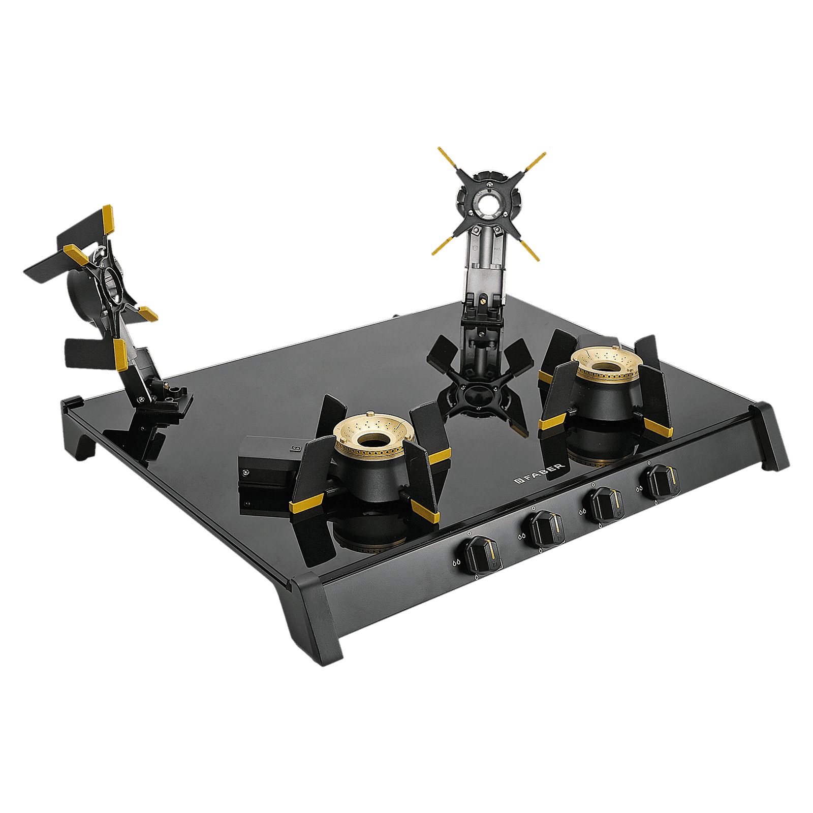 FABER GENIUS 704 BK Toughened Glass Top 4 Burner Manual Hob (Cast Iron Pan Support, Black)_15