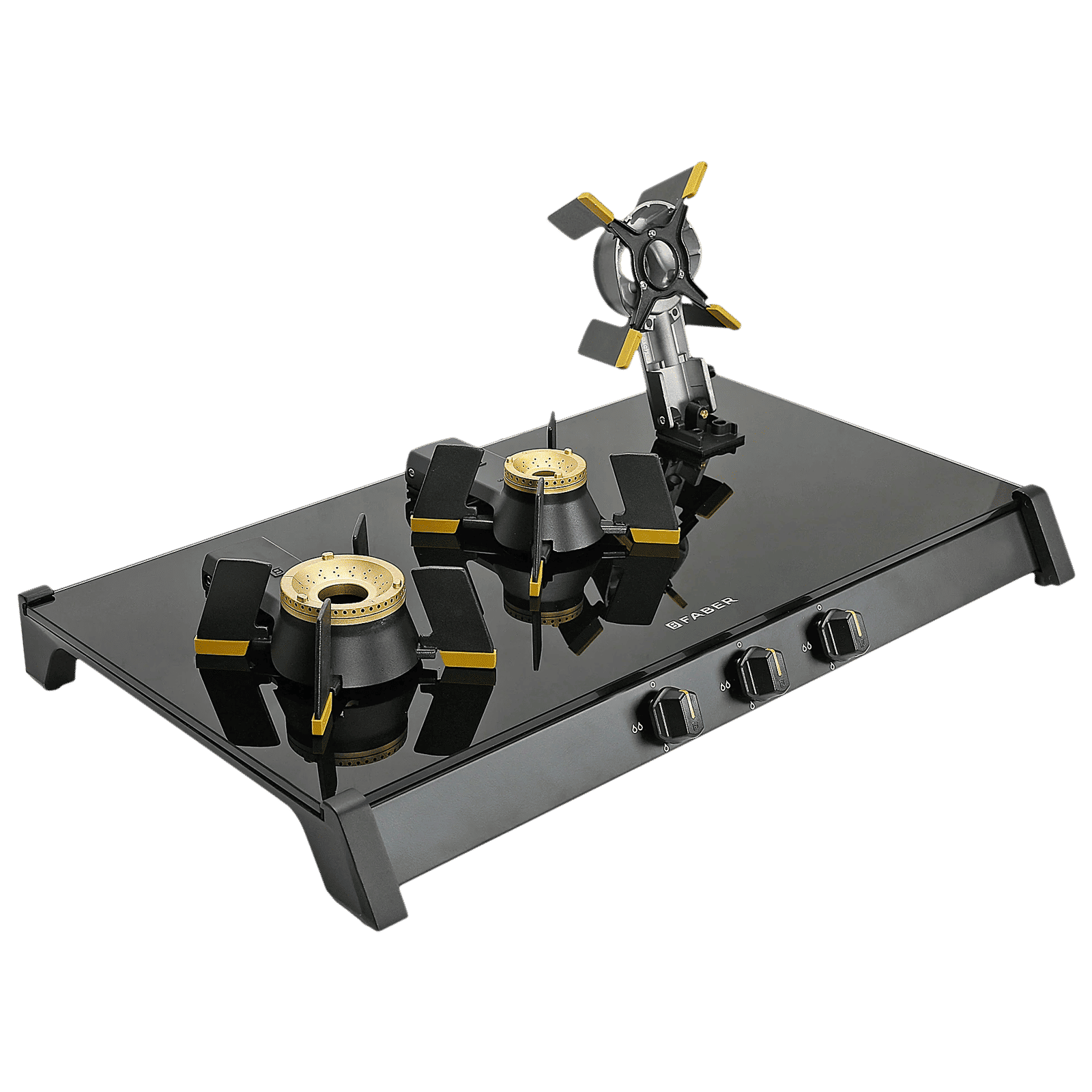 FABER GENIUS 753 AI Toughened Glass Top 3 Burner Manual Hob (Cast Iron Pan Support, Black)_6