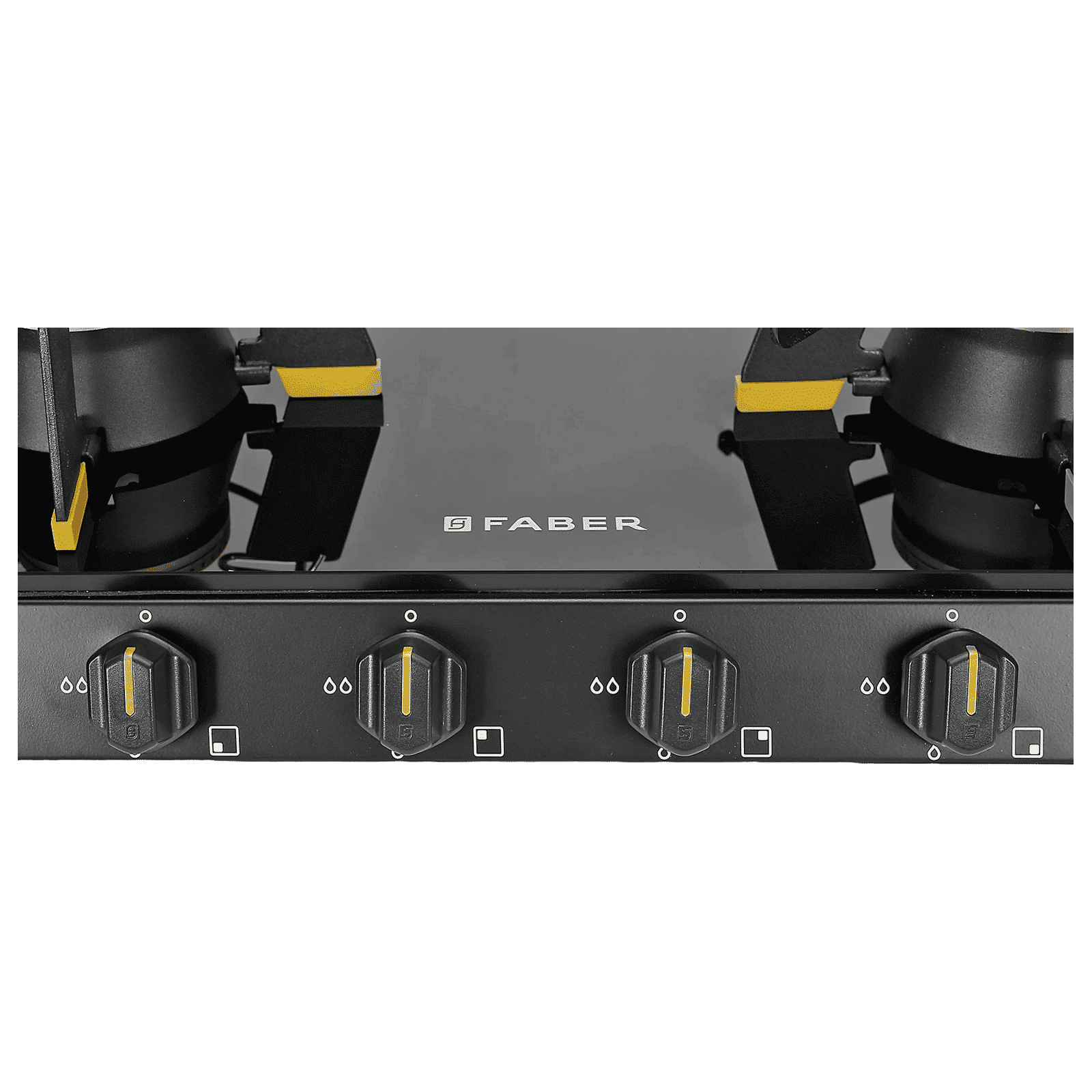 FABER GENIUS 804 AI Toughened Glass Top 4 Burner Manual Hob (Cast Iron Pan Support, Black)_6