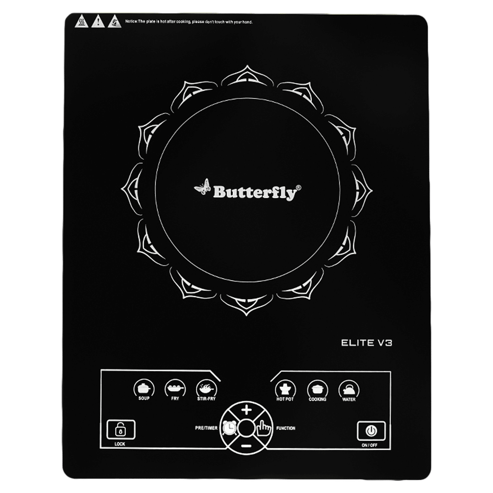 Butterfly Elite V3 2200W Single Induction Cooktop with 6 Cooking Menus_1