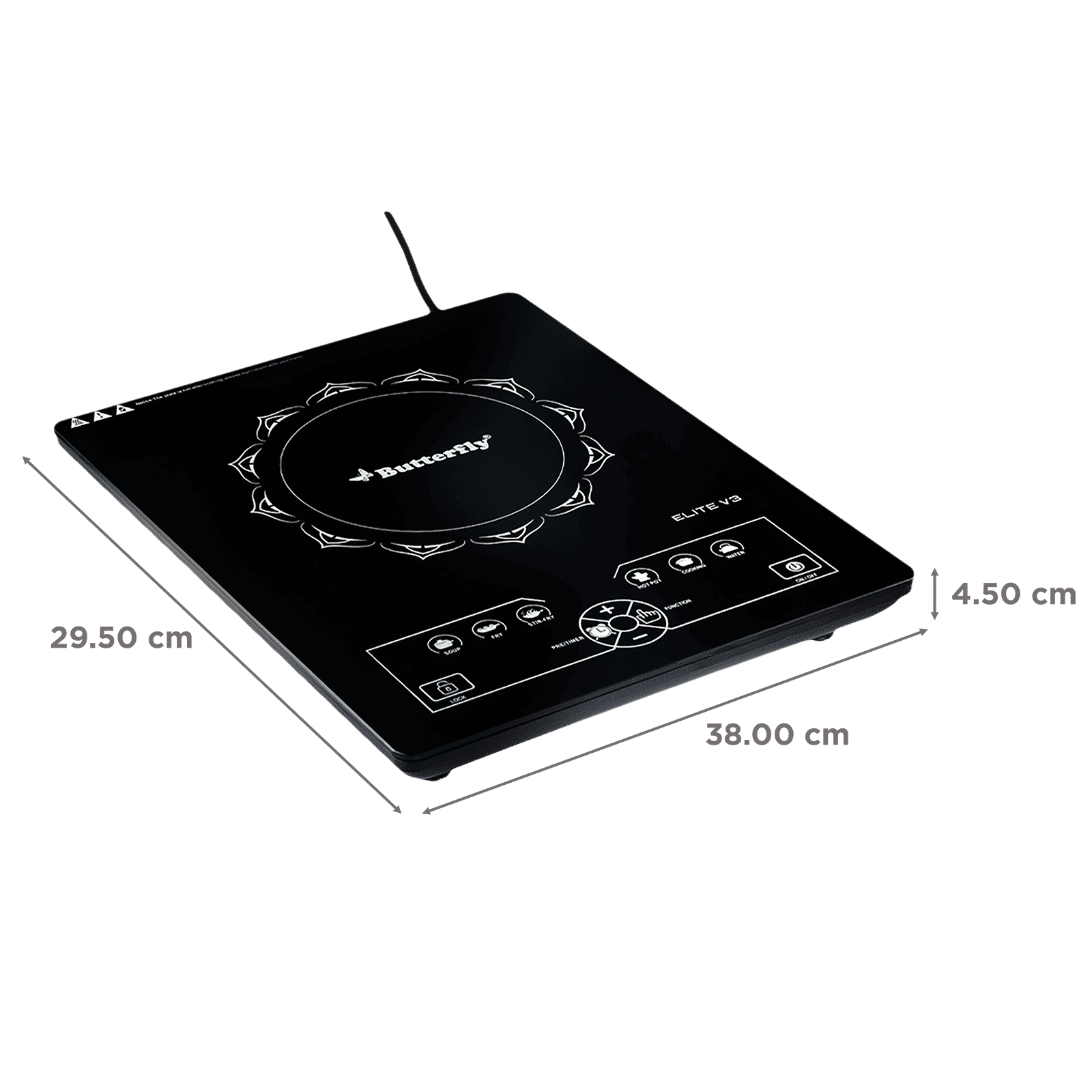 Butterfly Elite V3 2200W Single Induction Cooktop with 6 Cooking Menus_2