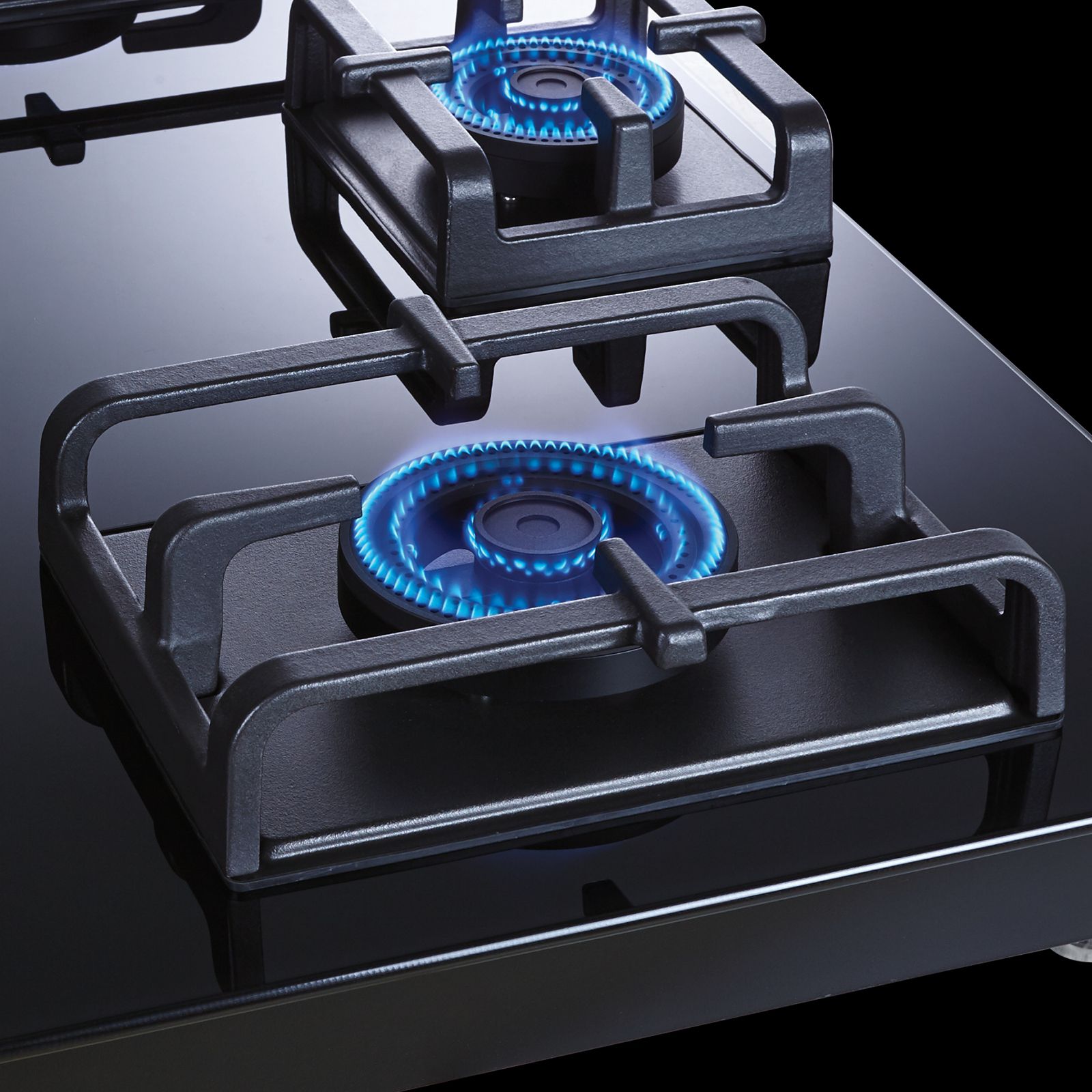 Elica FLEXI DFS PRO AB Toughened Glass Top 3 Burner Automatic Hob (Heavy Duty Burners, Black)_2