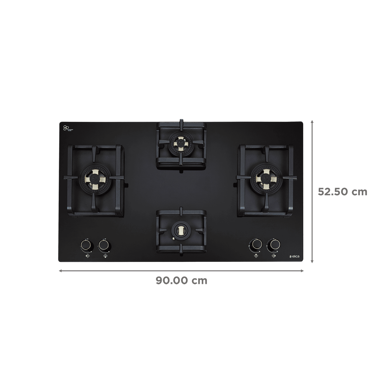 elica Flexi DFS Pro FB 4B 91 DX 4 Burner Automatic Hob (Cast Iron Pan Support, Black)_2