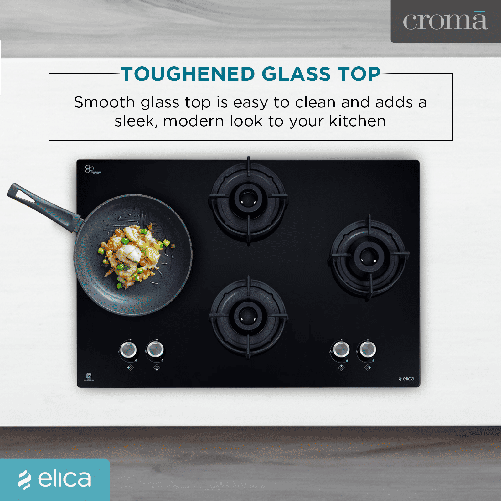 elica Flexi 491 Lotus IND HD Toughened Glass Top 4 Burner Automatic Hob (Direct Multi-flame Burner, Black)_10