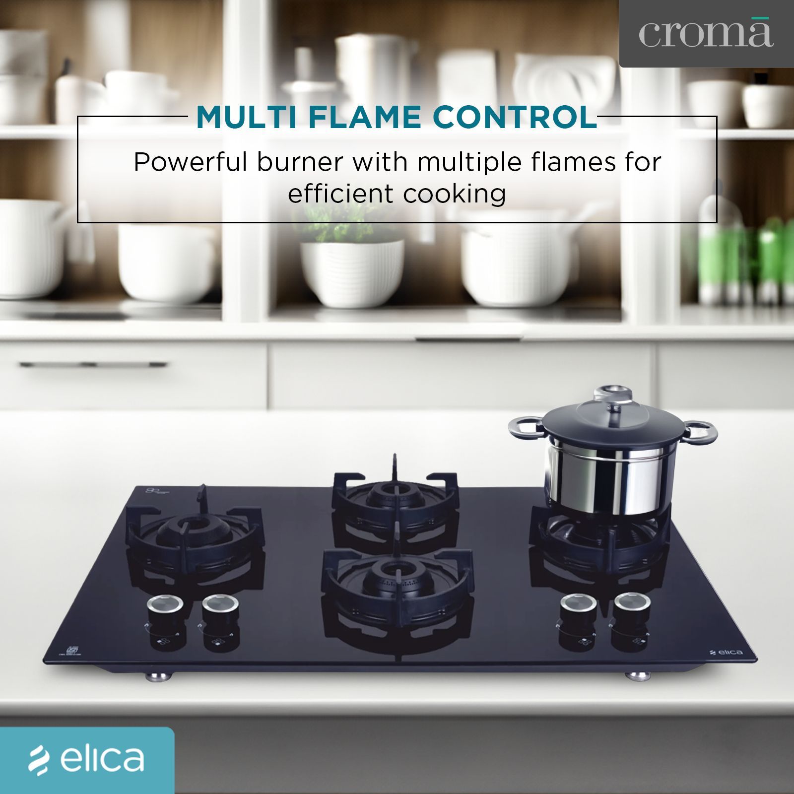 elica Flexi 491 Lotus IND HD Toughened Glass Top 4 Burner Automatic Hob (Direct Multi-flame Burner, Black)_13