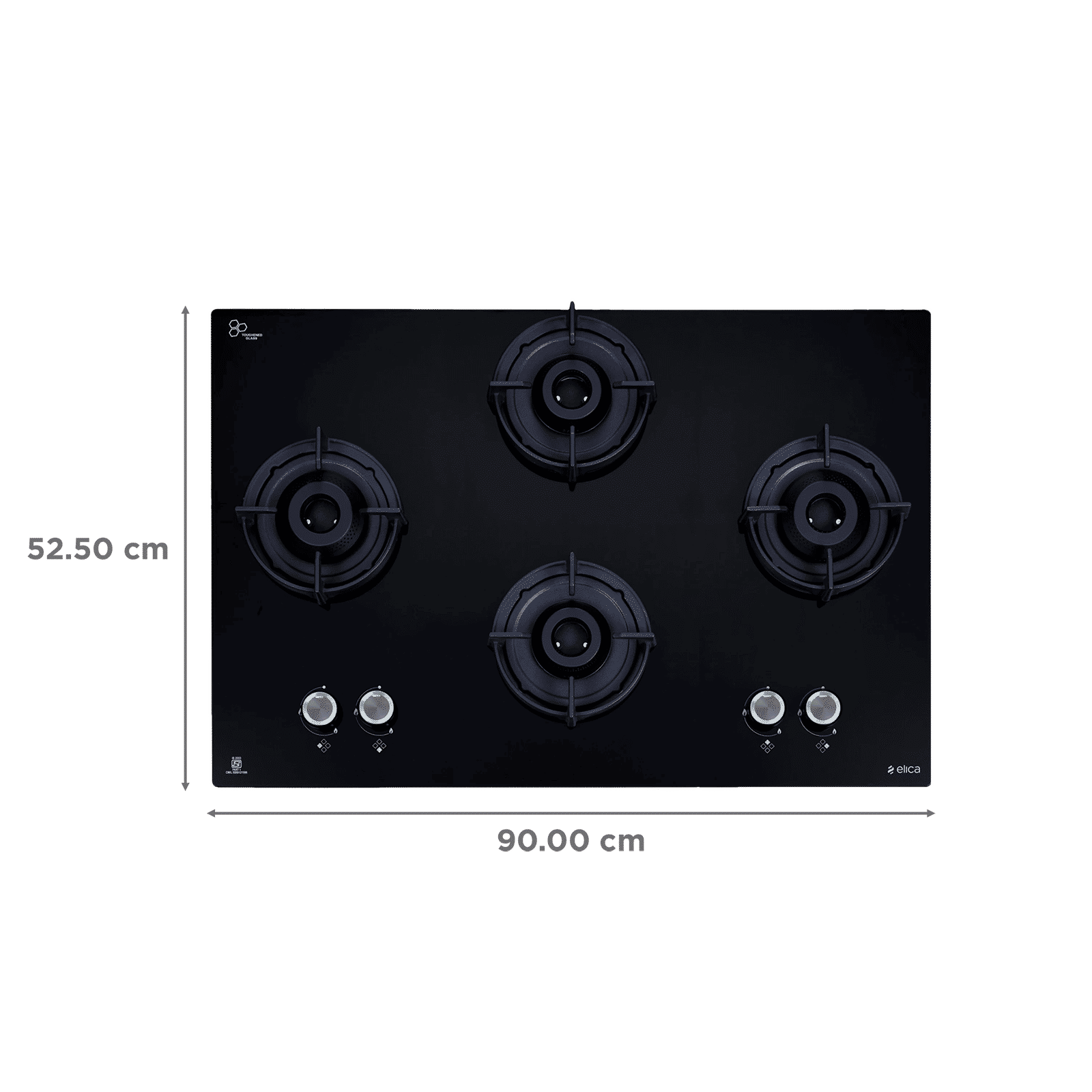 elica Flexi 491 Lotus IND HD Toughened Glass Top 4 Burner Automatic Hob (Direct Multi-flame Burner, Black)_2